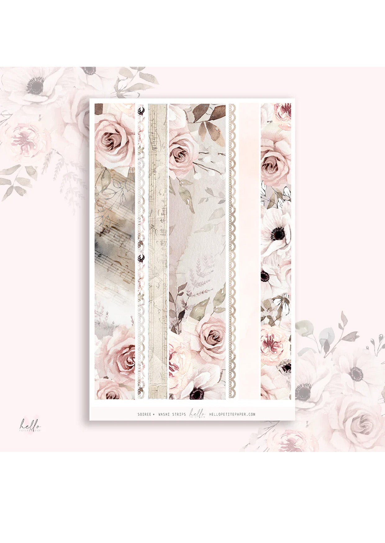 Journal sticker van het merk HelloPetitPaper - Soirée - Transparent Washi strips