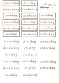 Journal sticker - Dagen van de week bruin