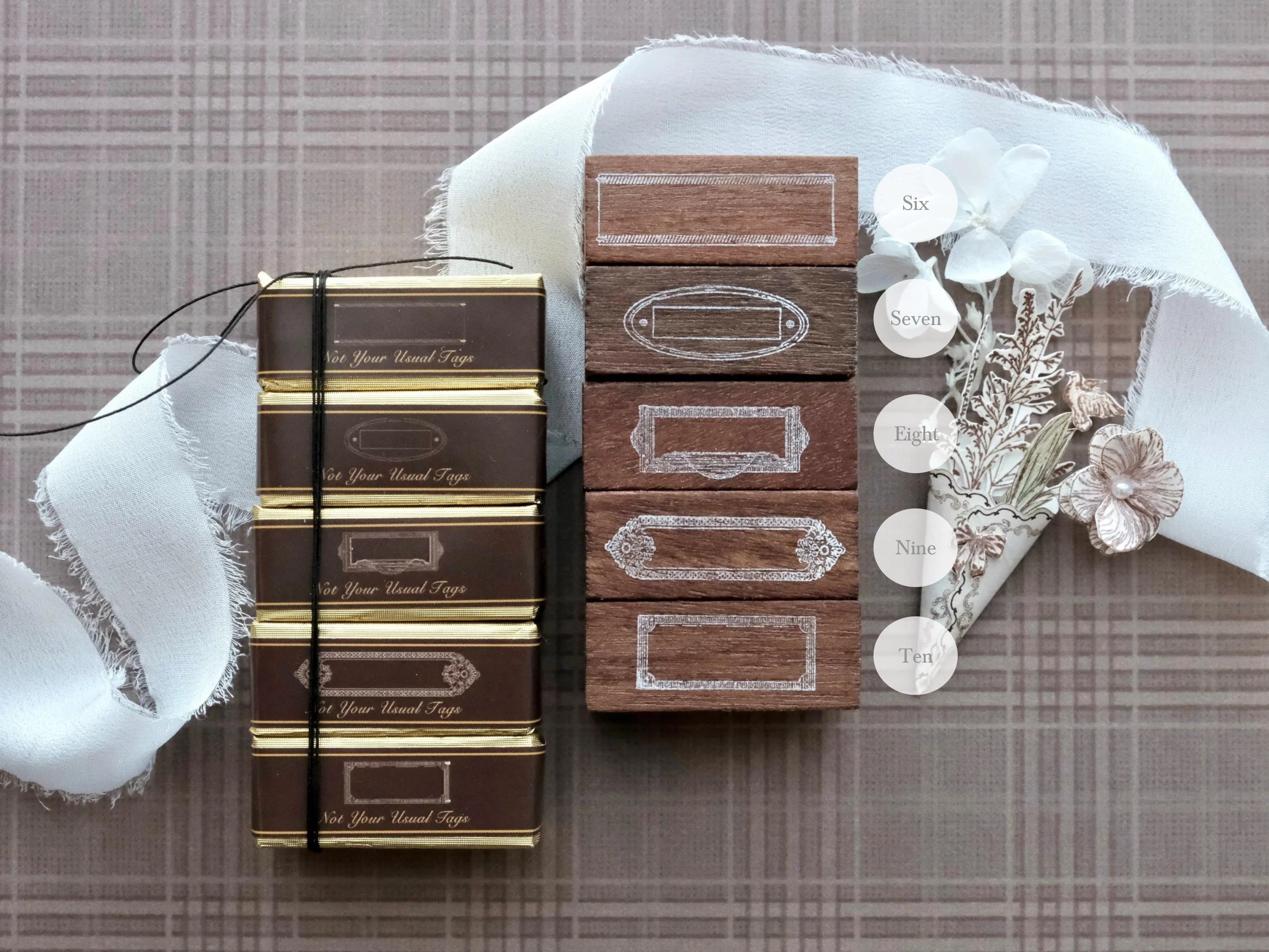 Houten stempel van het merk Jieyanow Atelir - not your usual TAGS II