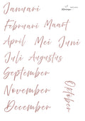 Journal sticker Maanden roze