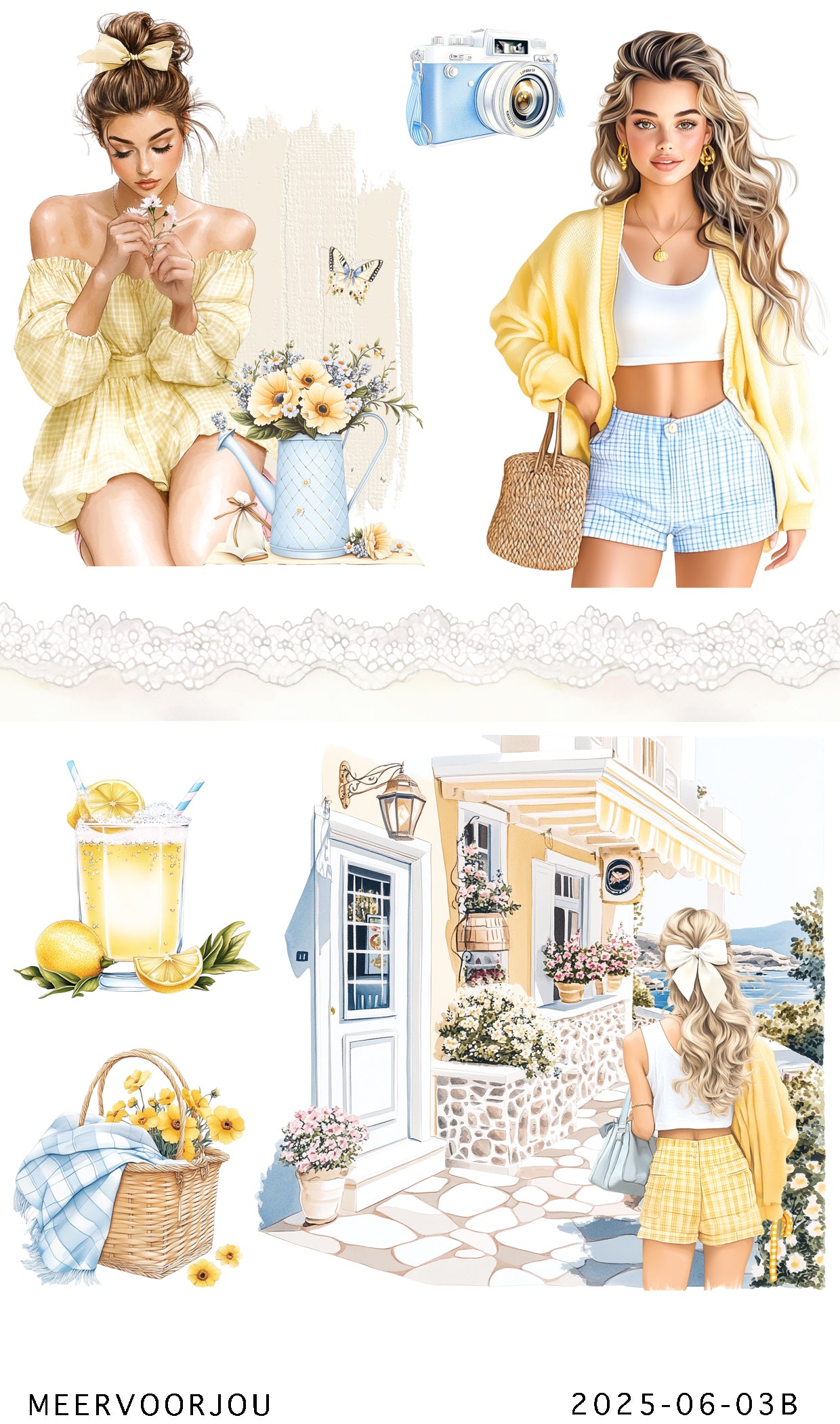 Journal stickerset - Seaside spring