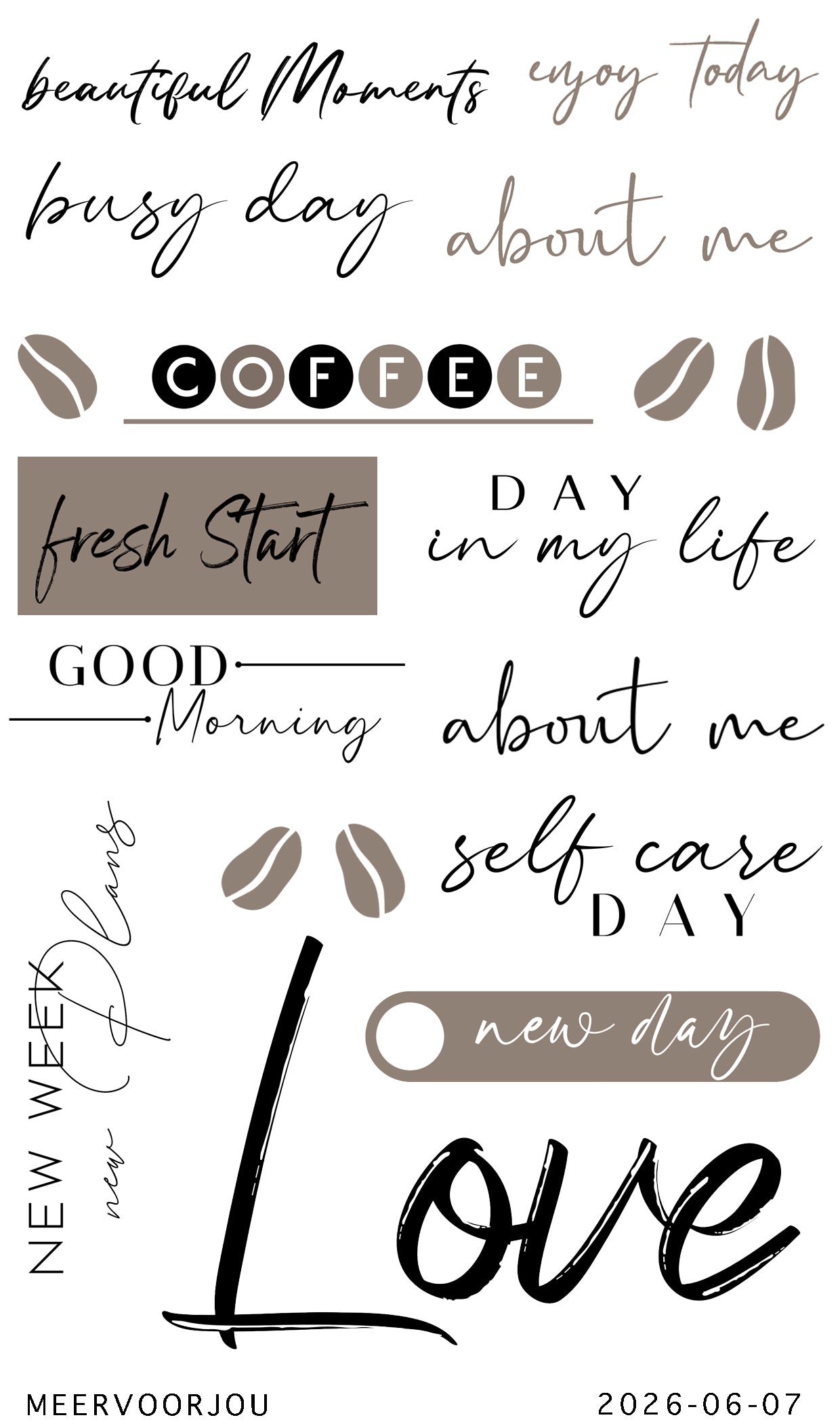 Journal sticker - Daily words 01