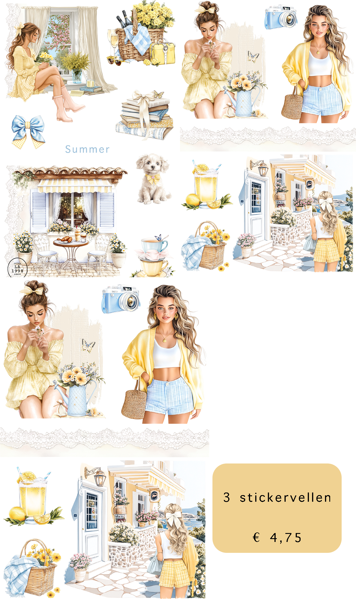 Journal stickerset - Seaside spring