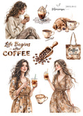 Journal sticker - Life begins after Coffee