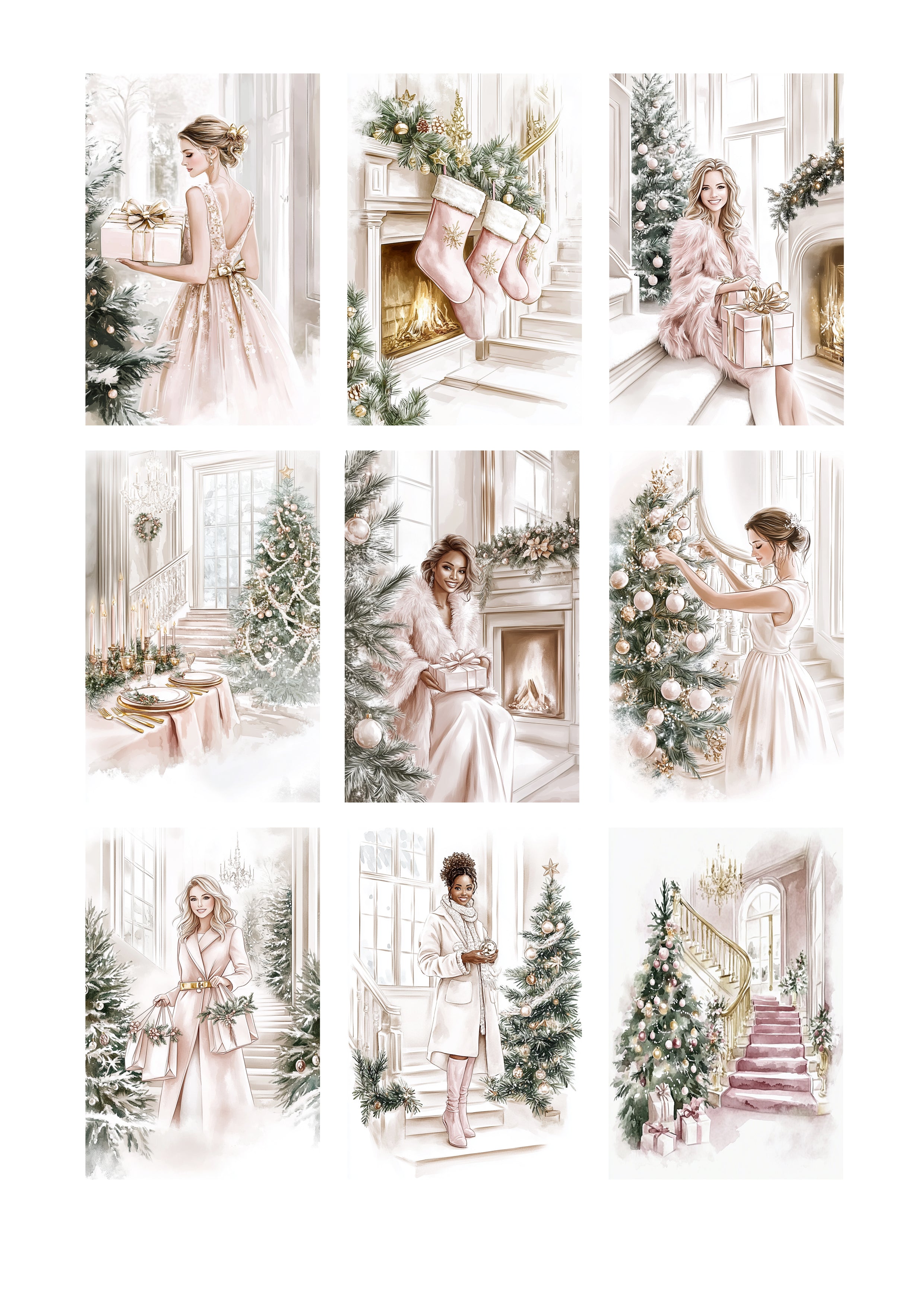 Journal sticker - Pink Christmas 03