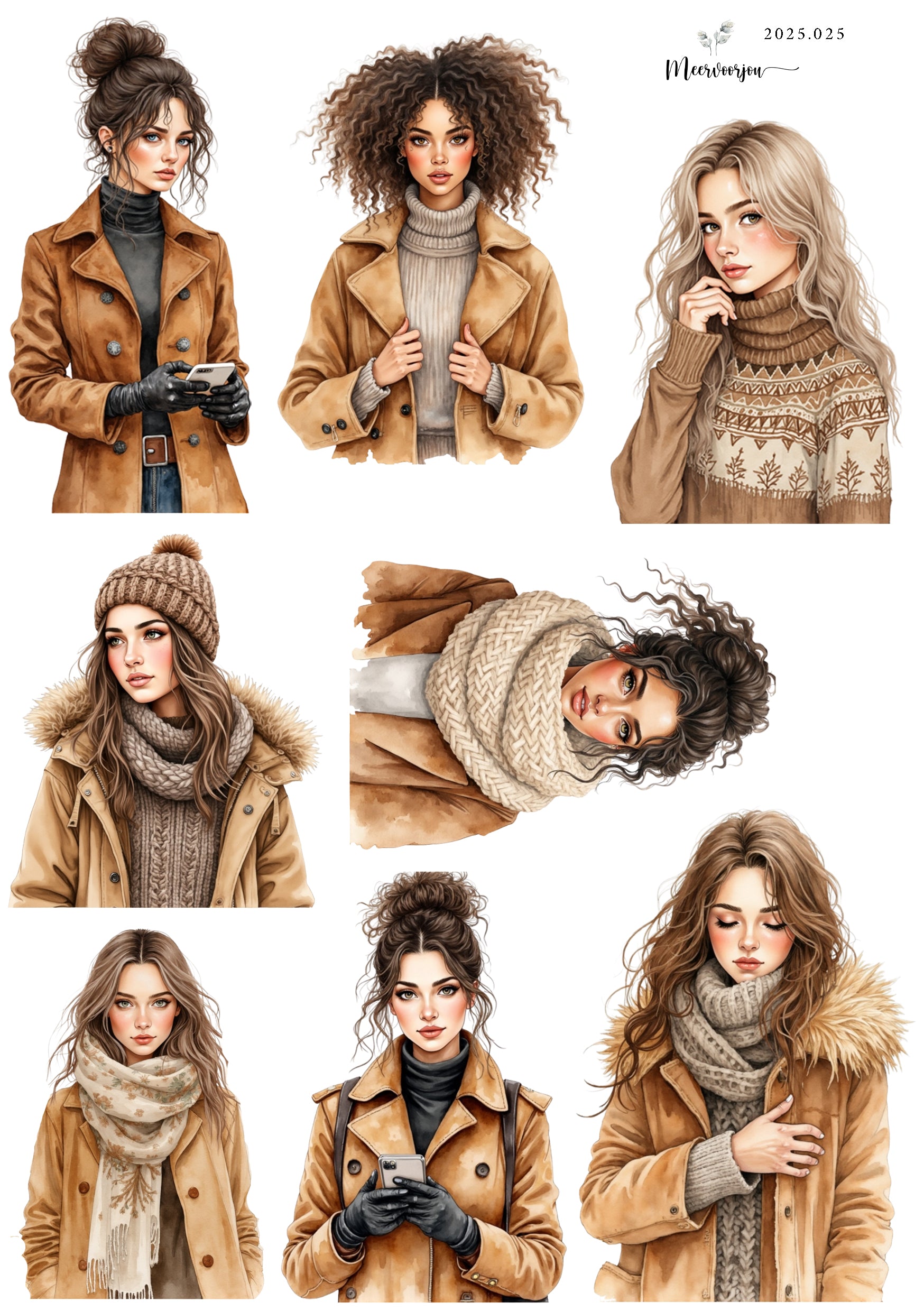 Journal sticker - Cozy girls