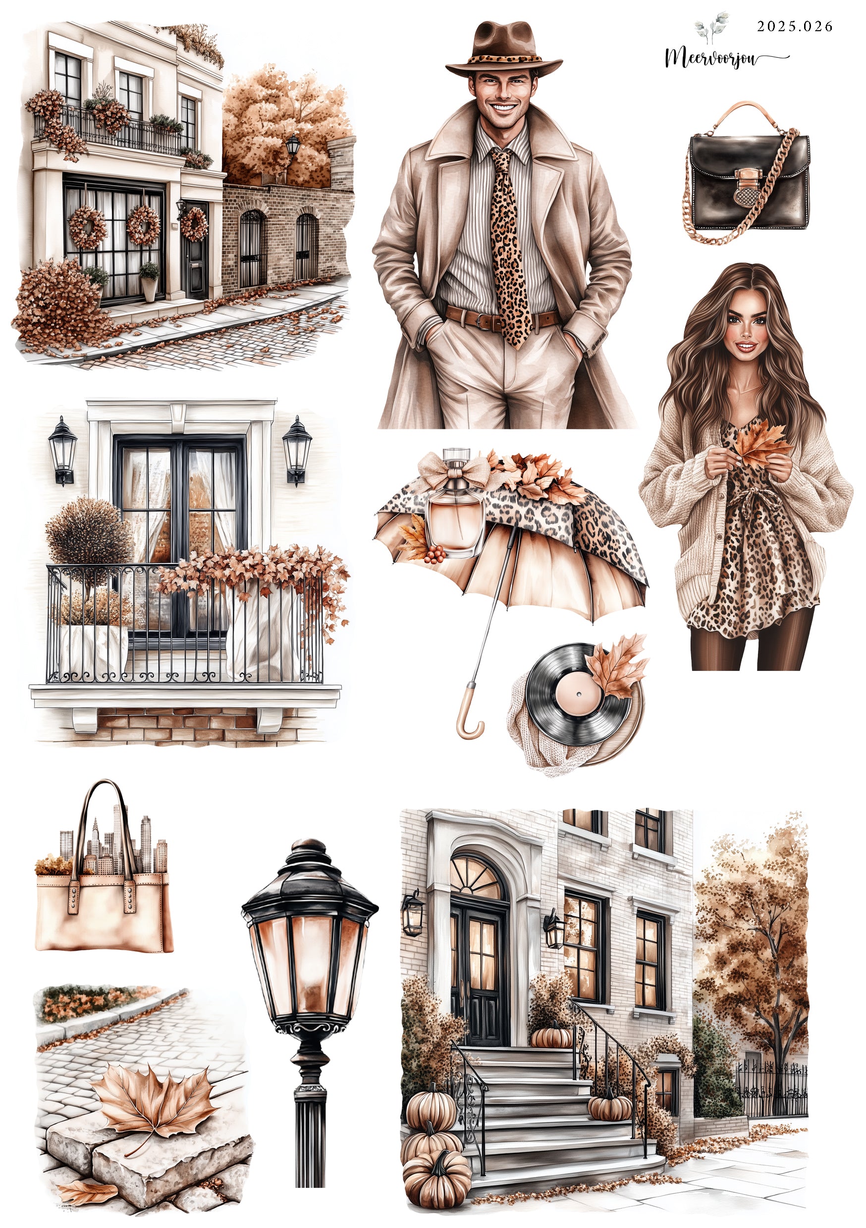 Journal sticker - Autumn in the city 01