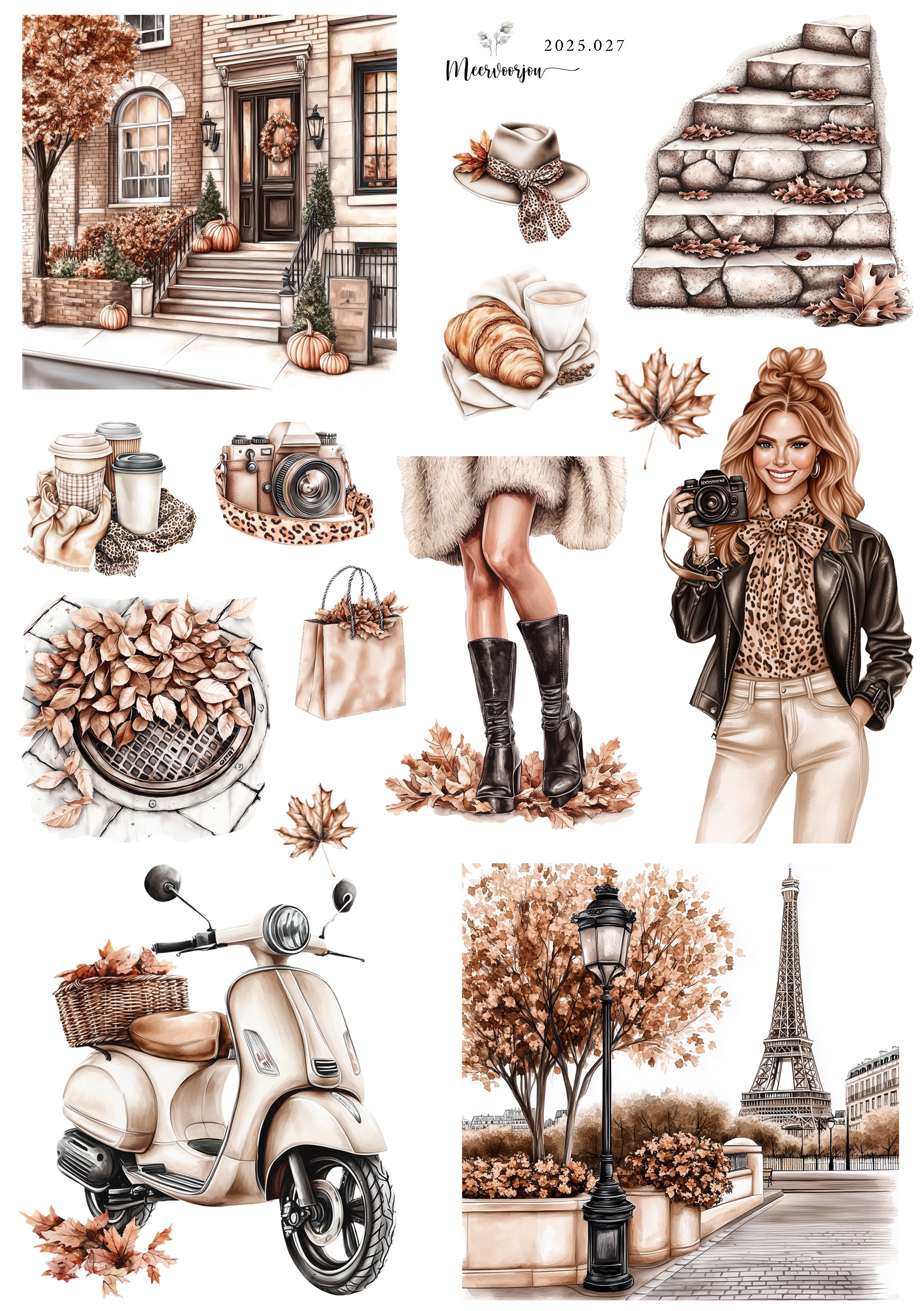 Journal sticker - Autumn in the city 02
