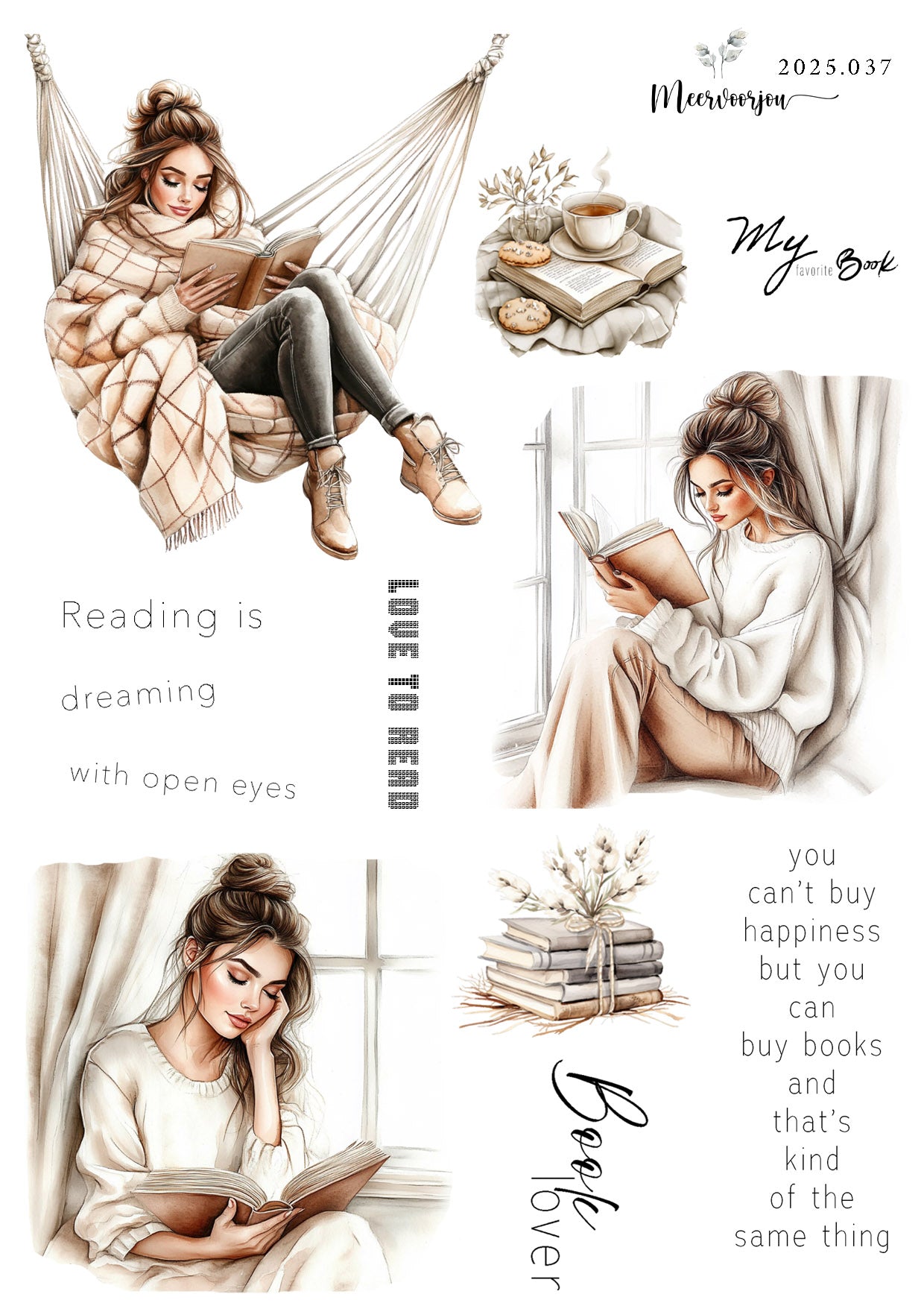 Journal sticker - Me and my book