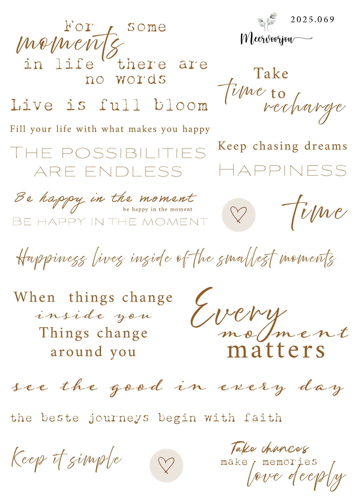 Journal sticker - Mindful words