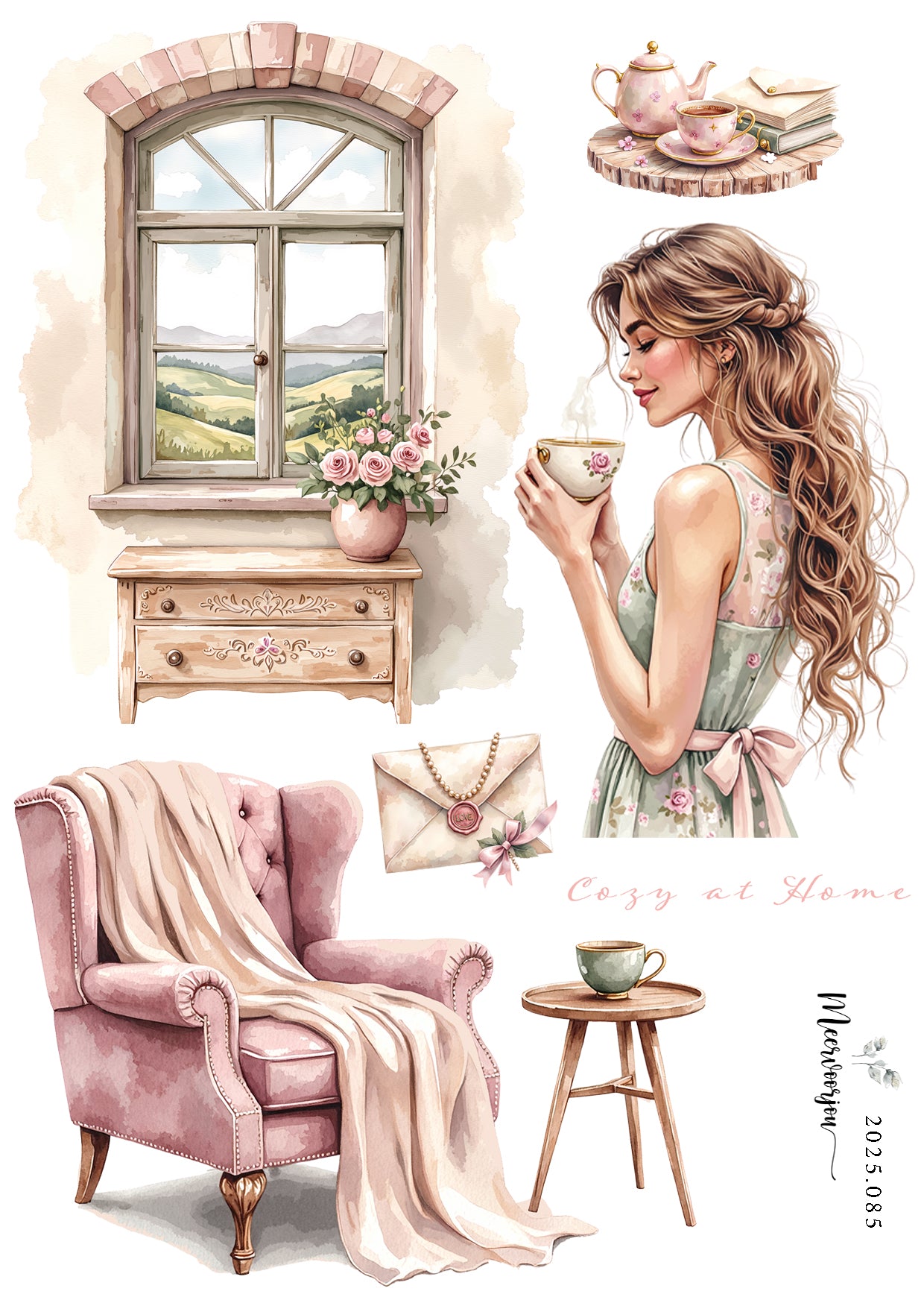 Journal sticker - roses set