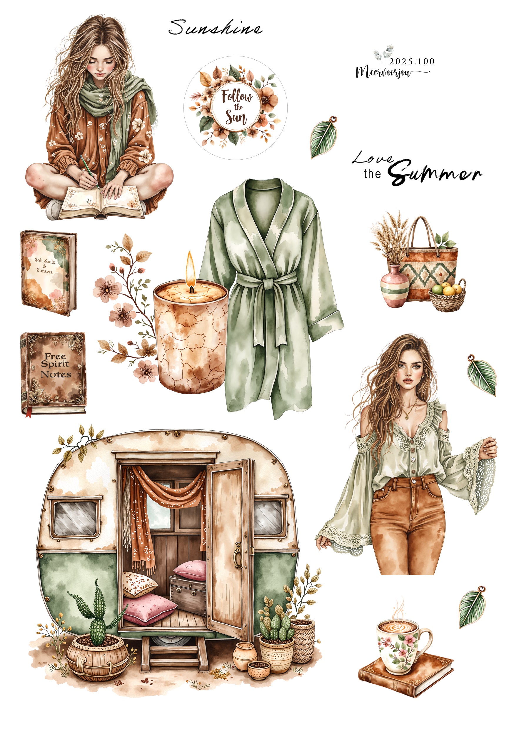 Journal sticker - Cozy Summer 01