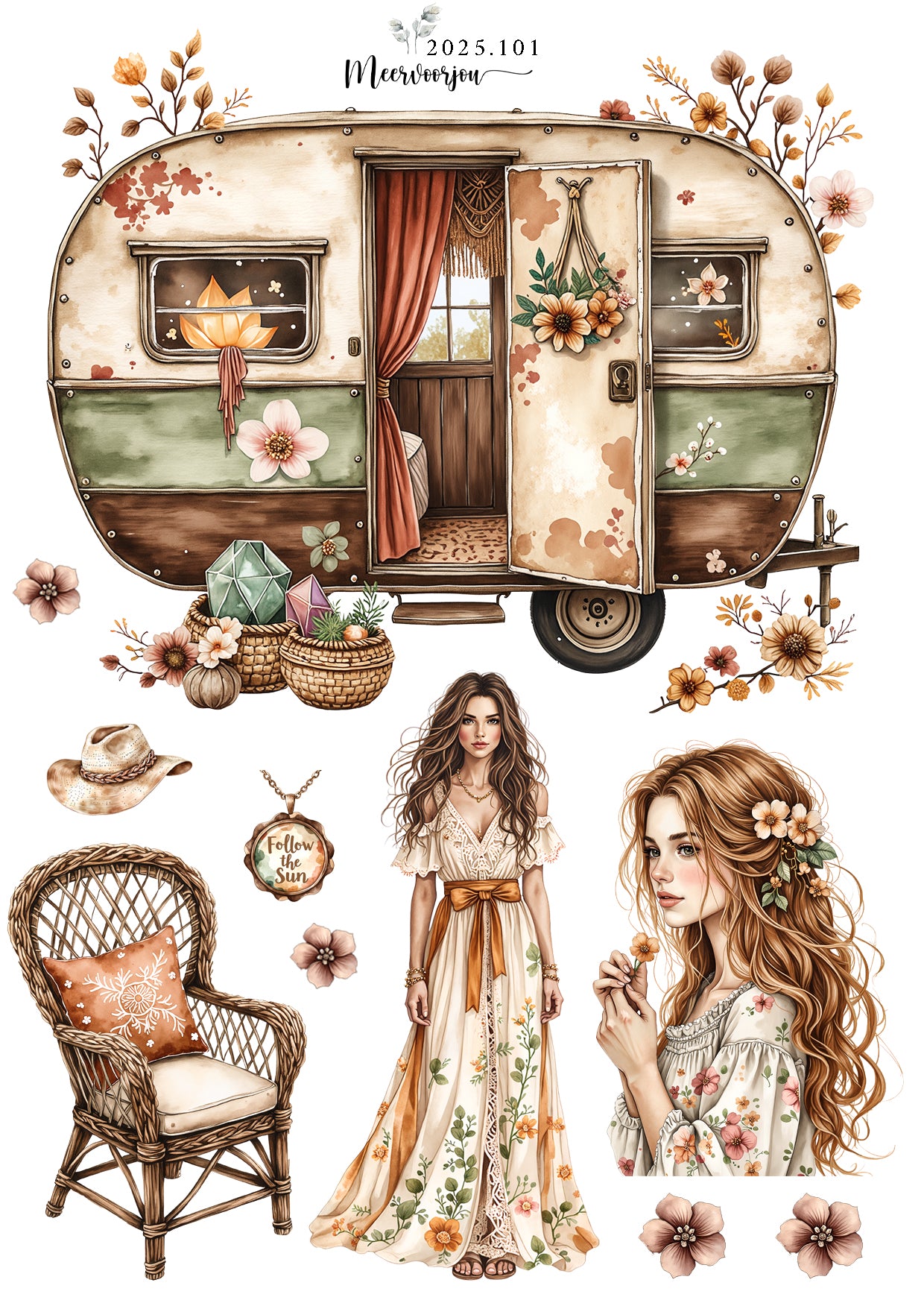 Journal sticker - Cozy Summer 02