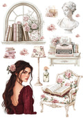 Journal sticker - romantic roses 01