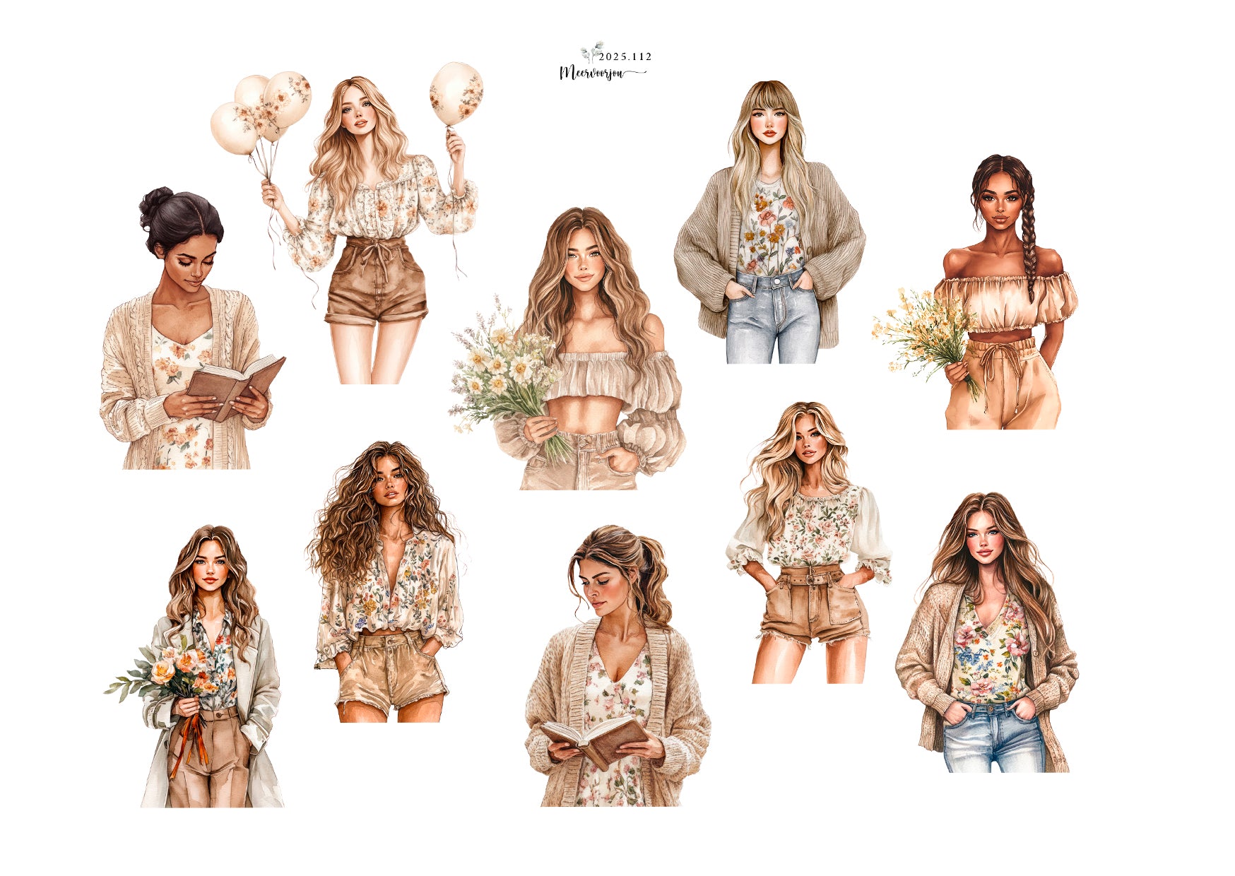 Journal sticker - zakje beautiful spring girls