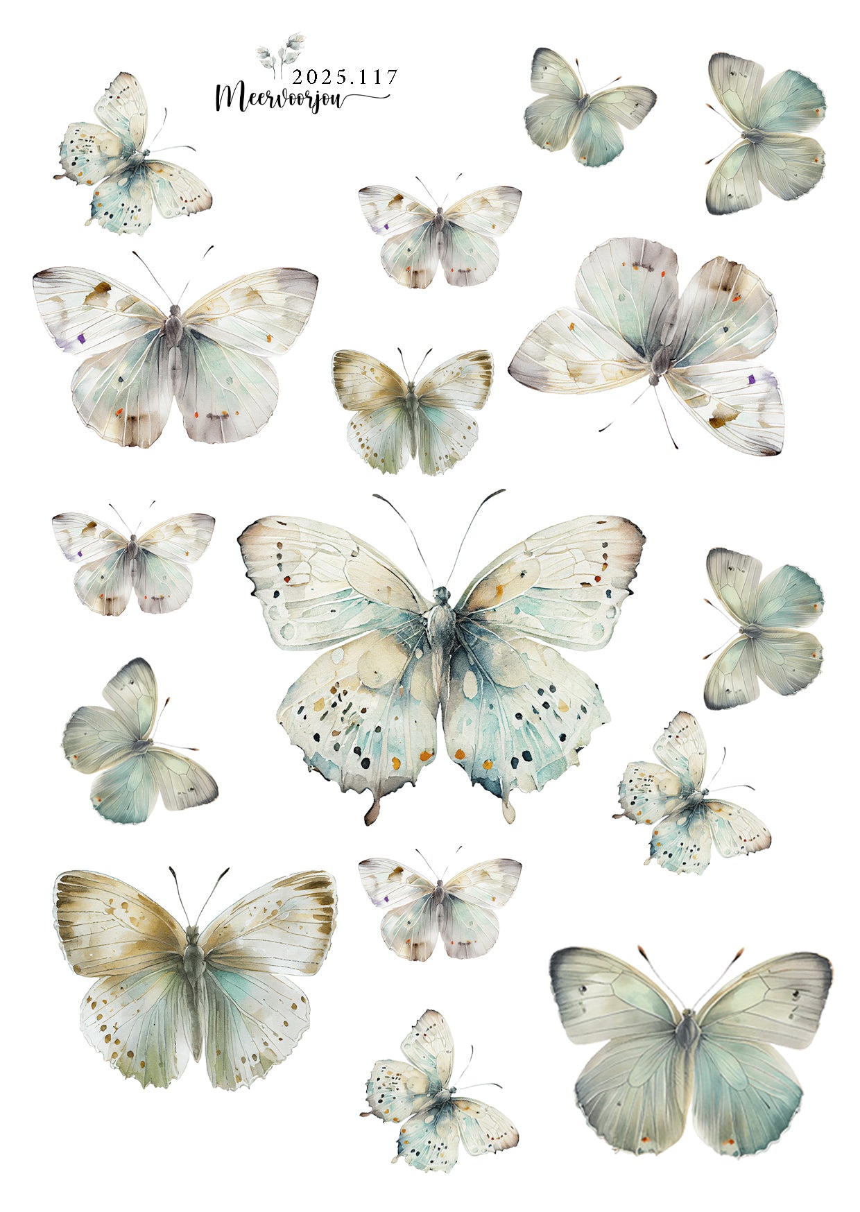 Journal sticker - Butterfly aquarel