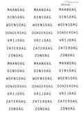 Journal sticker - dagen van de week zwart-wit