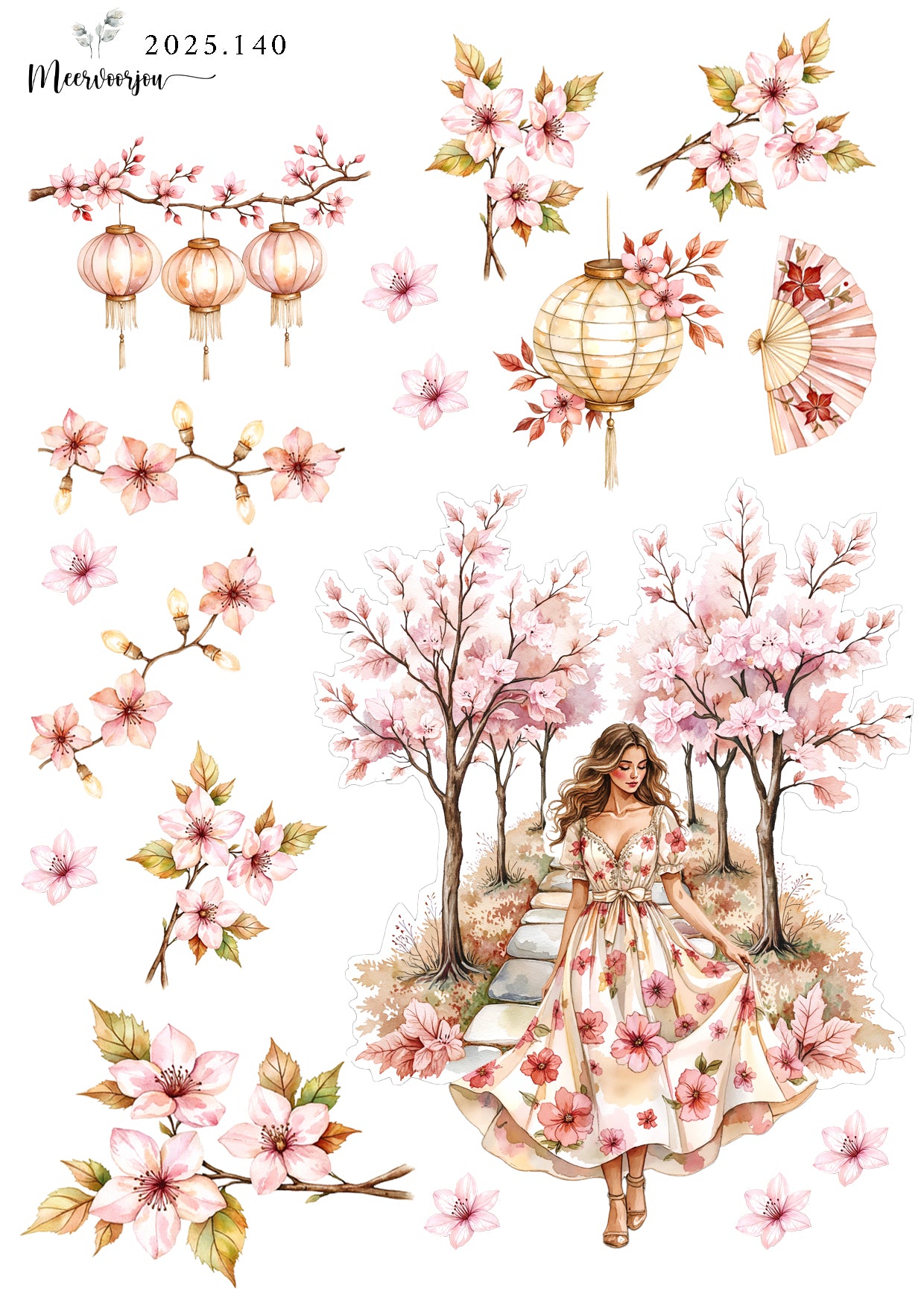 Journal stickers - Cherry Blossom
