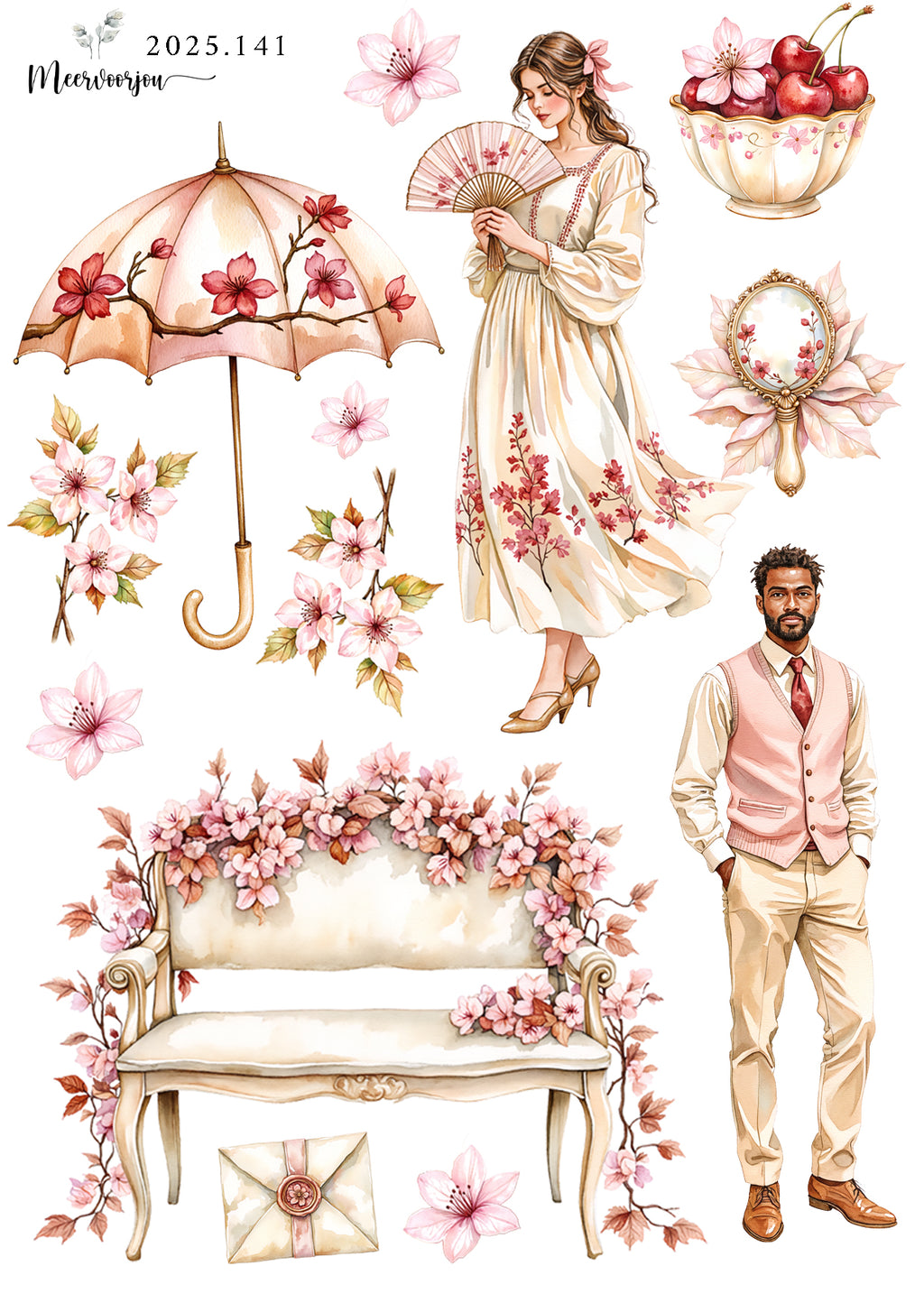 Journal sticker set - Cherry Blossom