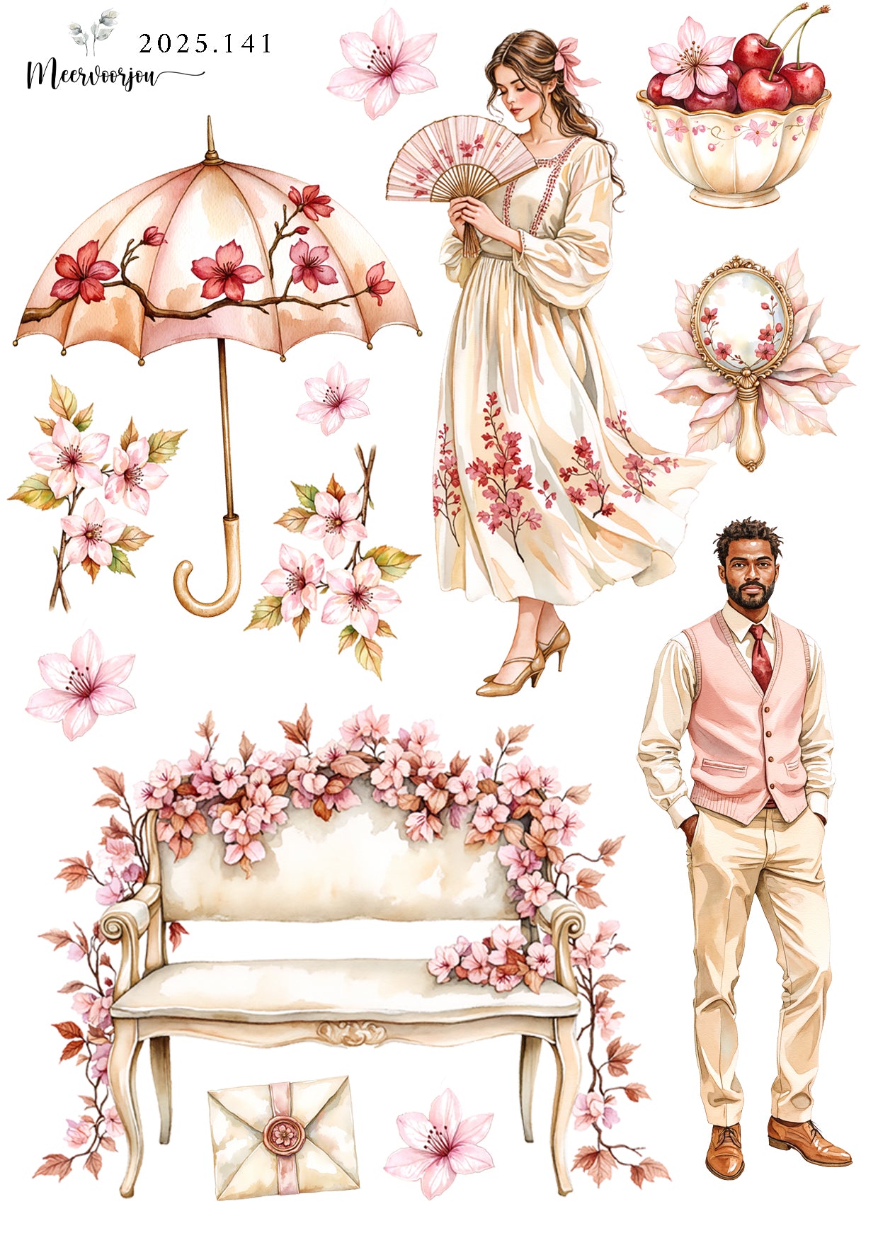 Journal stickers - Cherry Blossom