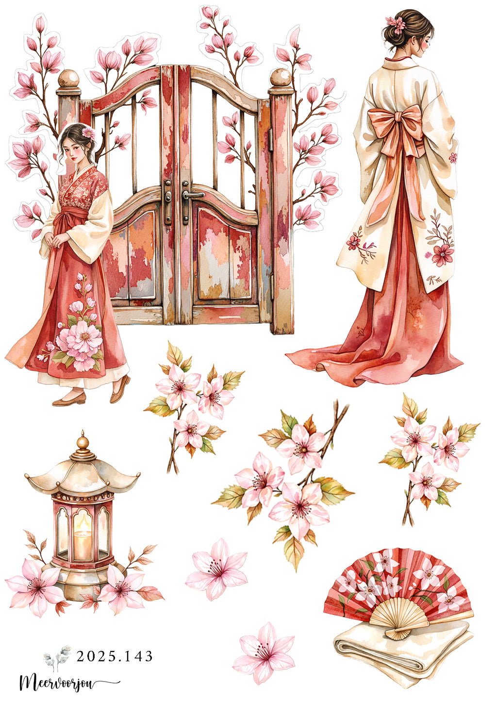 Journal sticker set - Cherry Blossom