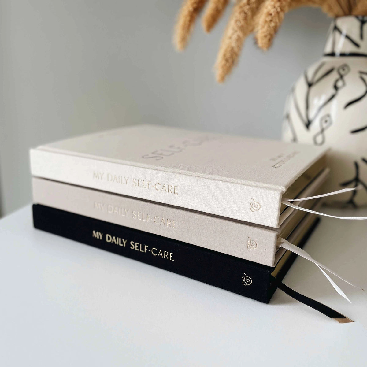 Daily Self-Care (Almond) Reflection and Gratitude Journal (Blush&Gold)
