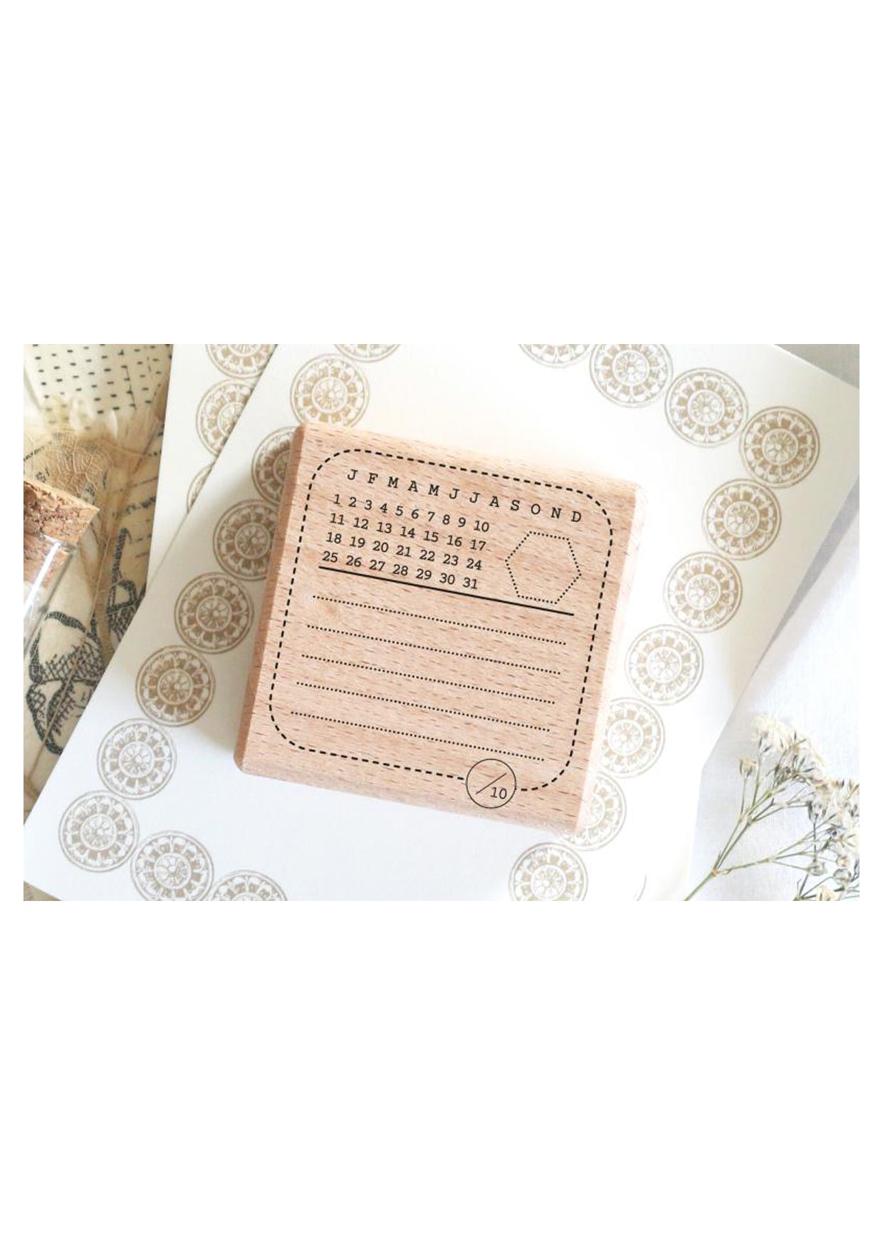 Houten stempel - eeuwigdurende kalender