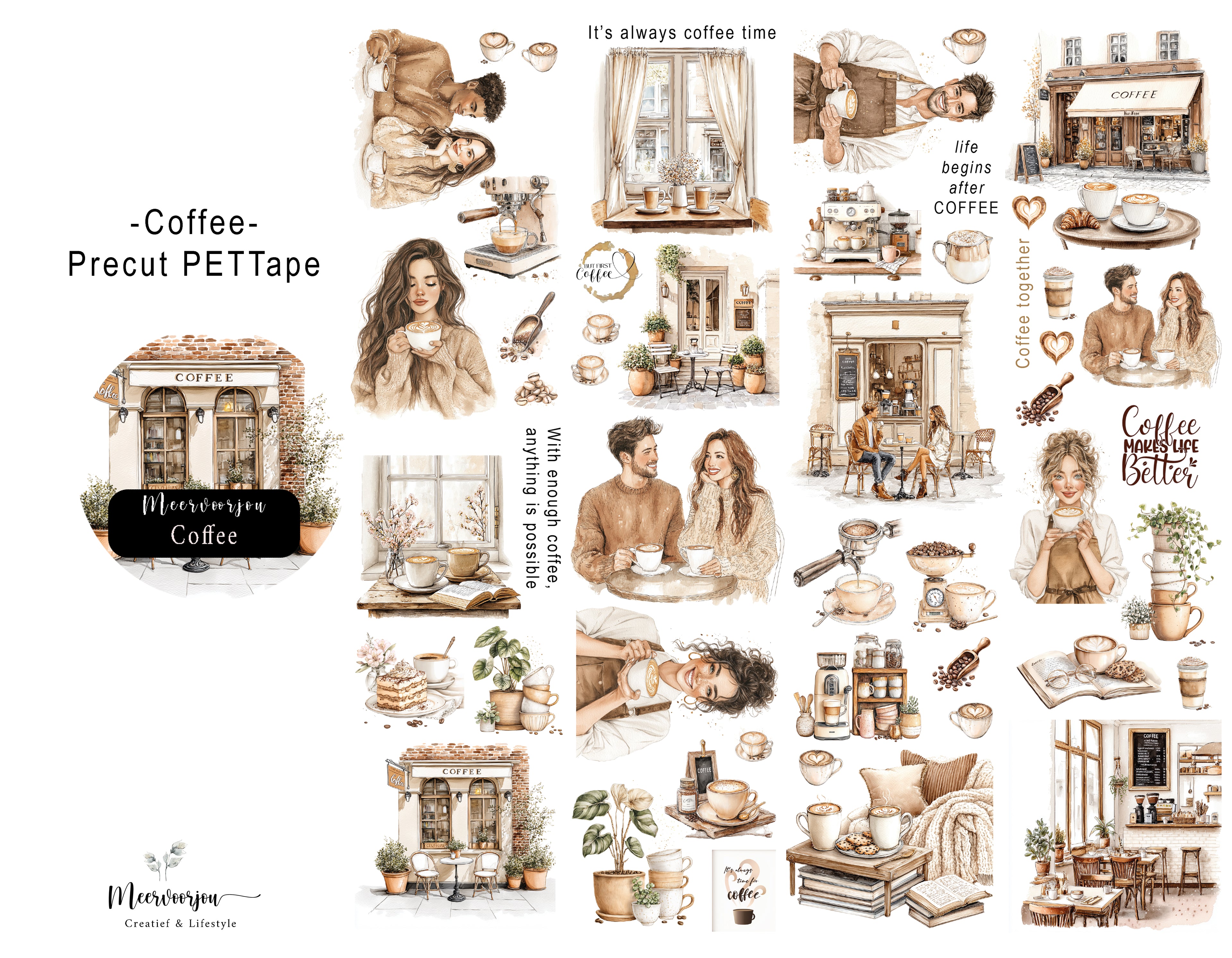 Pre-cut PETTape  - Coffee