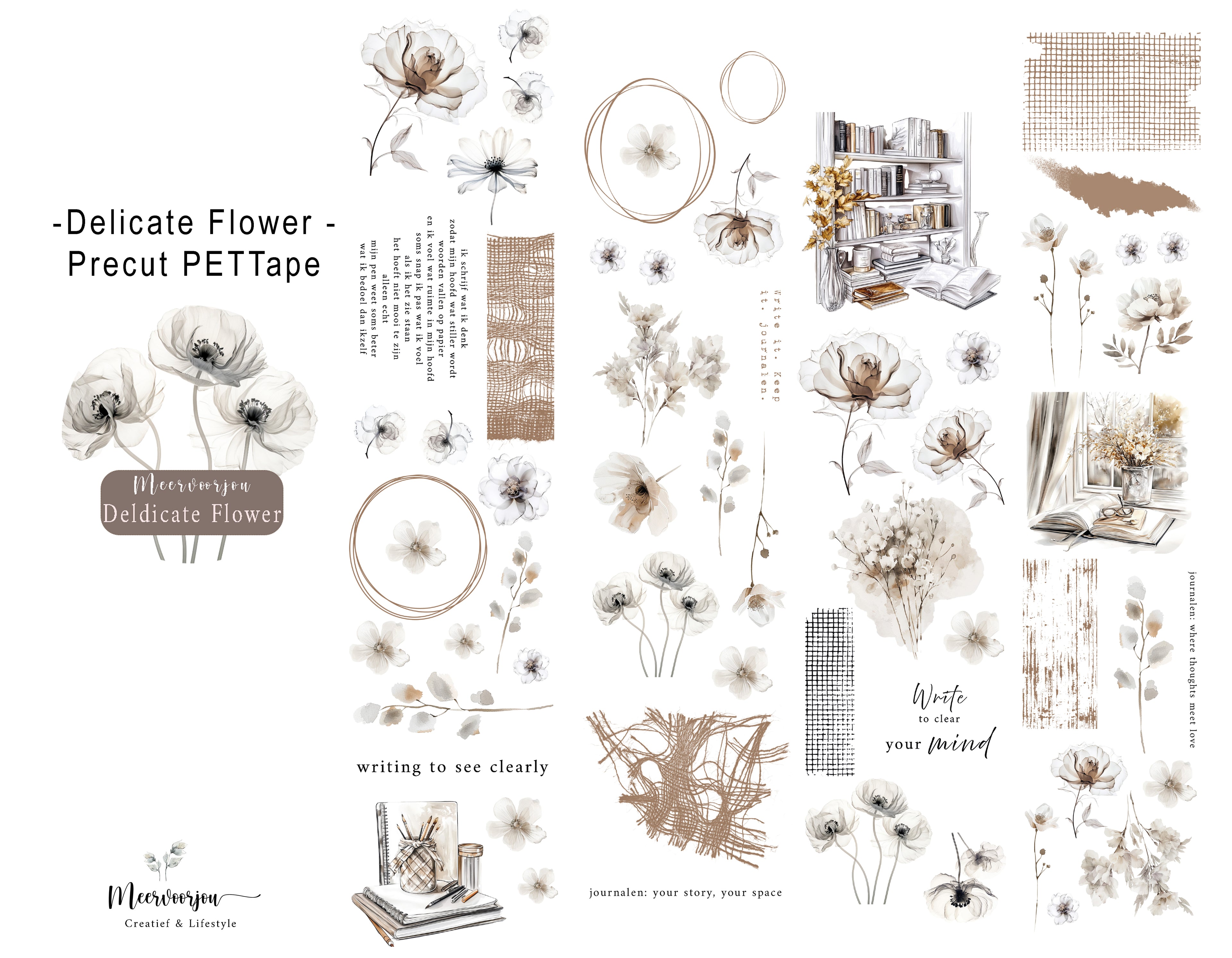 Pre-cut PETTape - Delicate Flower