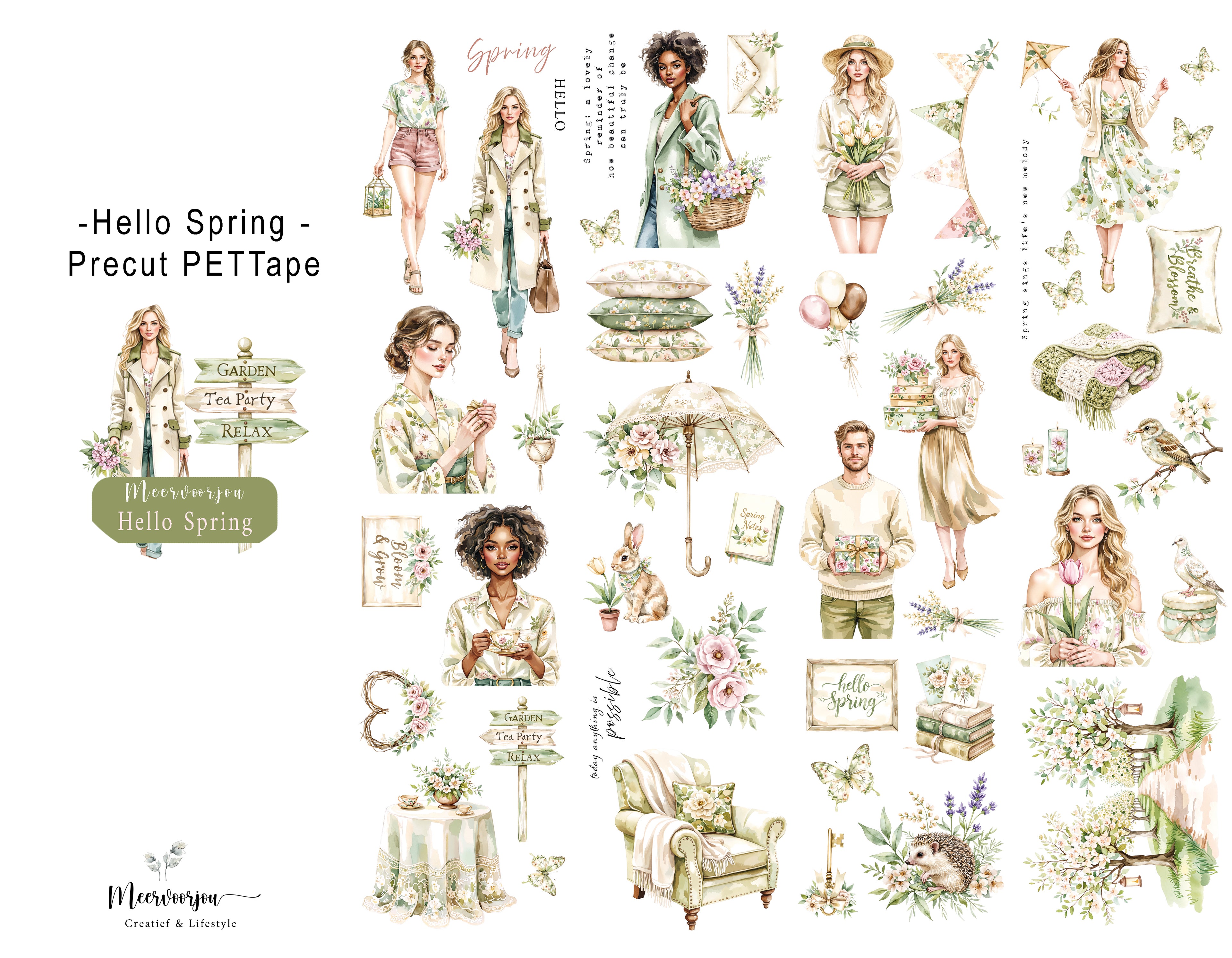 Pre-cut PETTape - Hello Spring