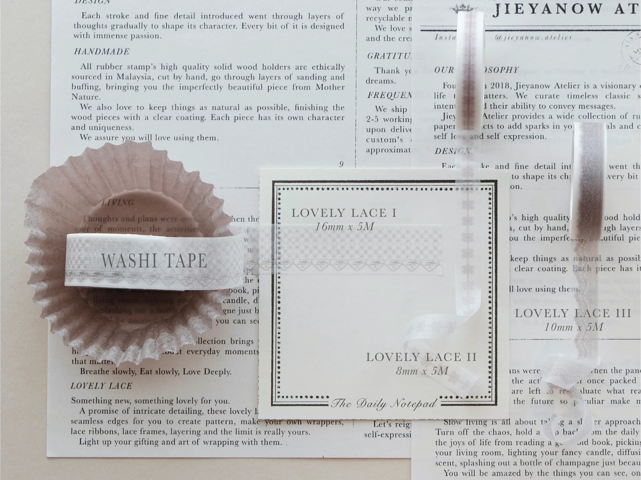 Washitape van het merk Jieyanow Atelier - Lovely lace