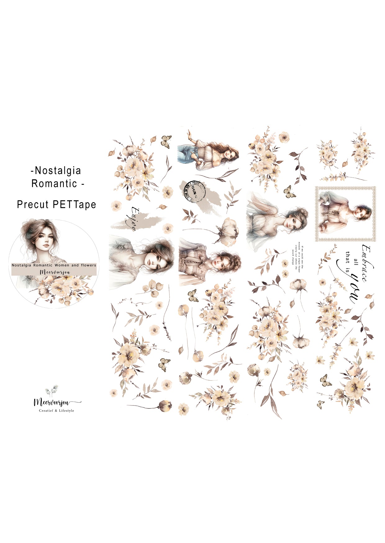 Pre-cut PETTape Nostalgia Romantic