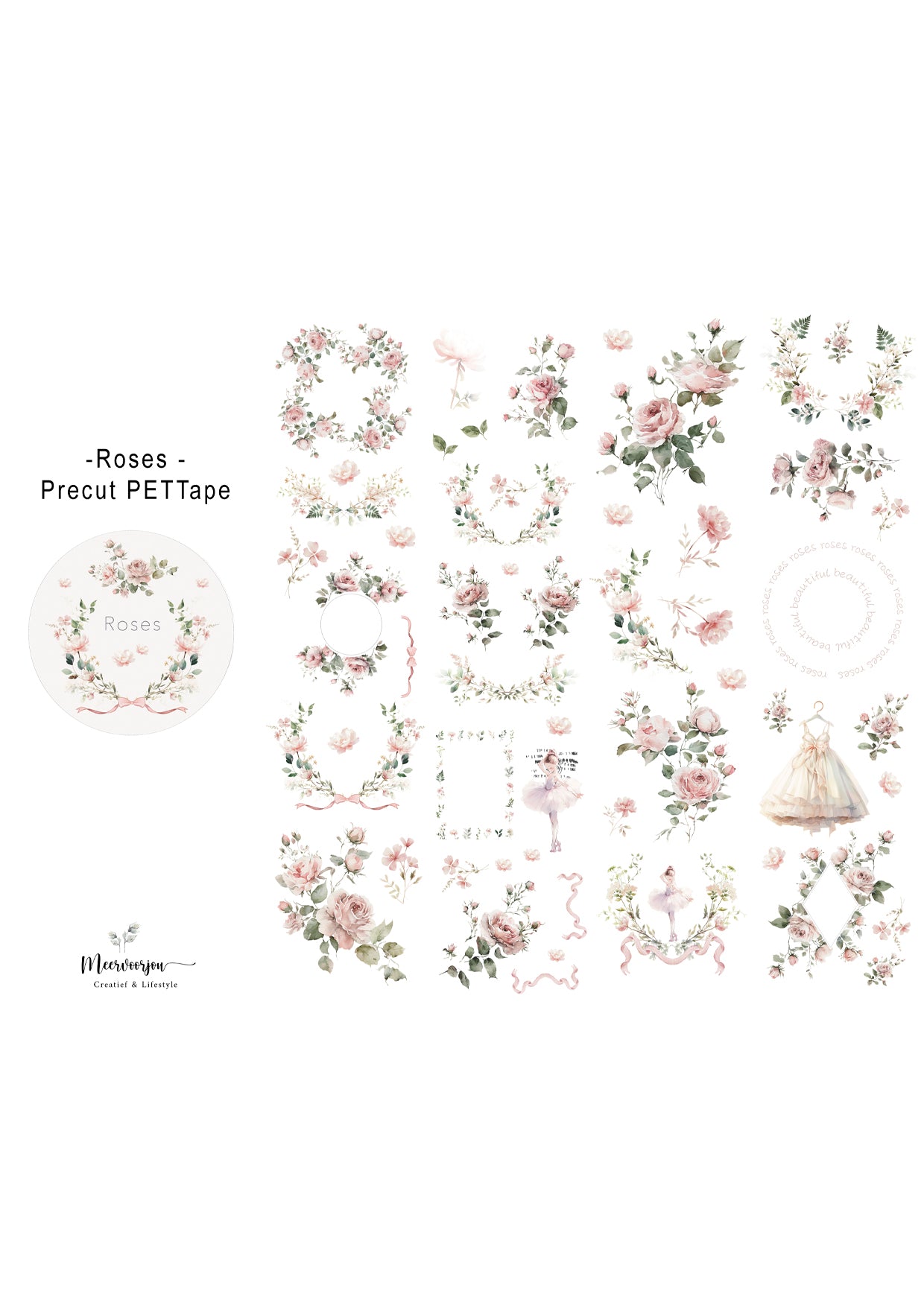Pre-cut PETTape - Roses