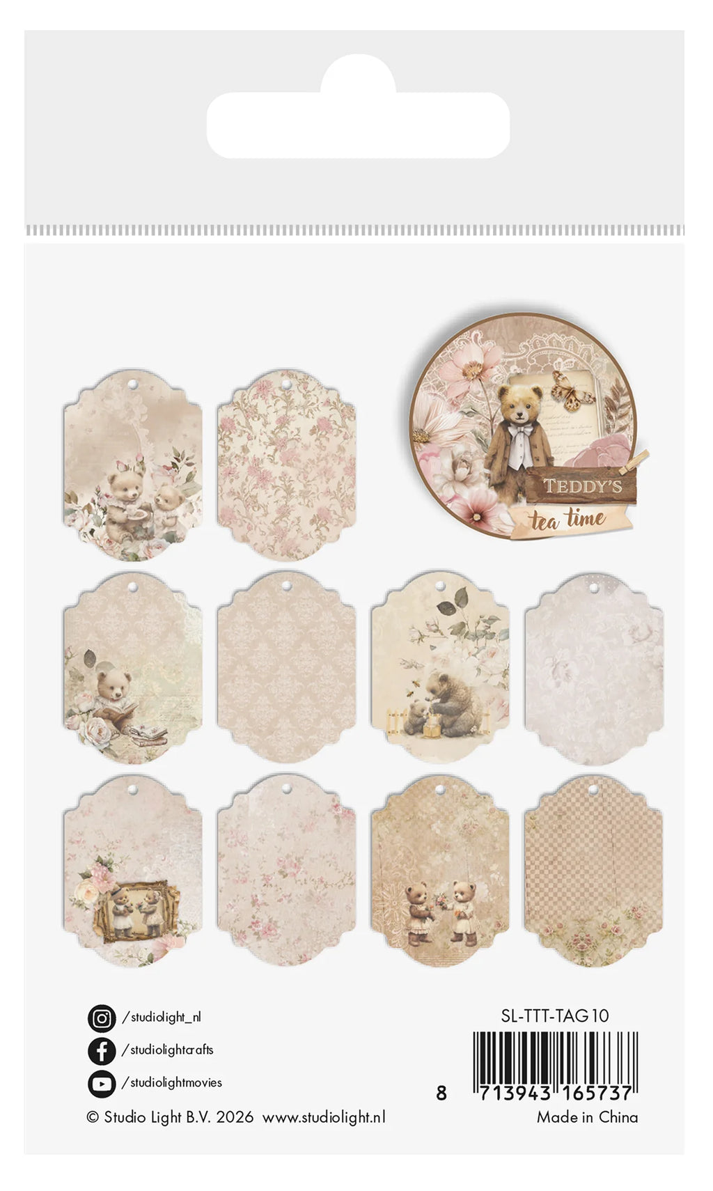 Studio Light - Teddy's Tea Time - Tags - ATC tags