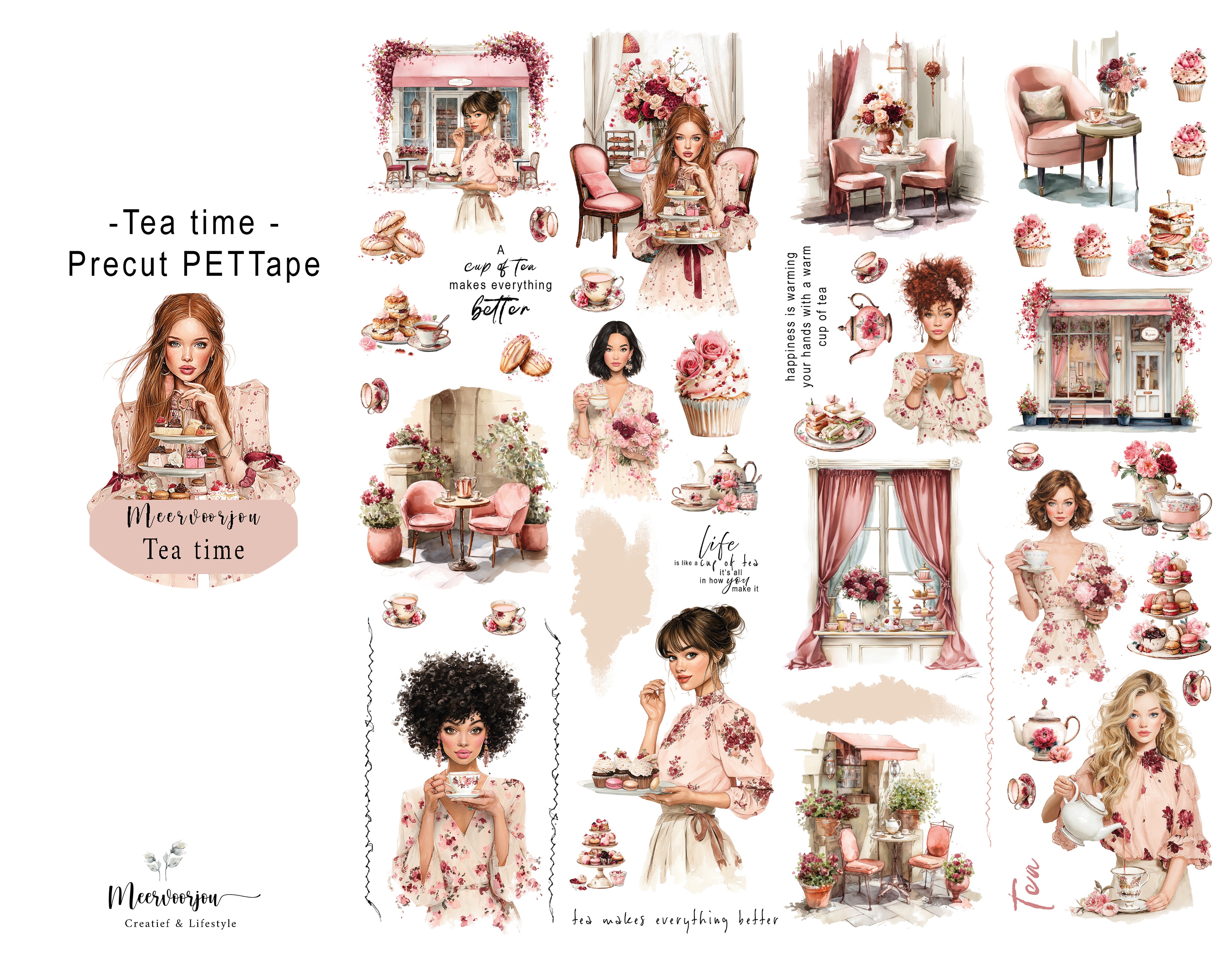 Pre-cut PETTape - Tea time