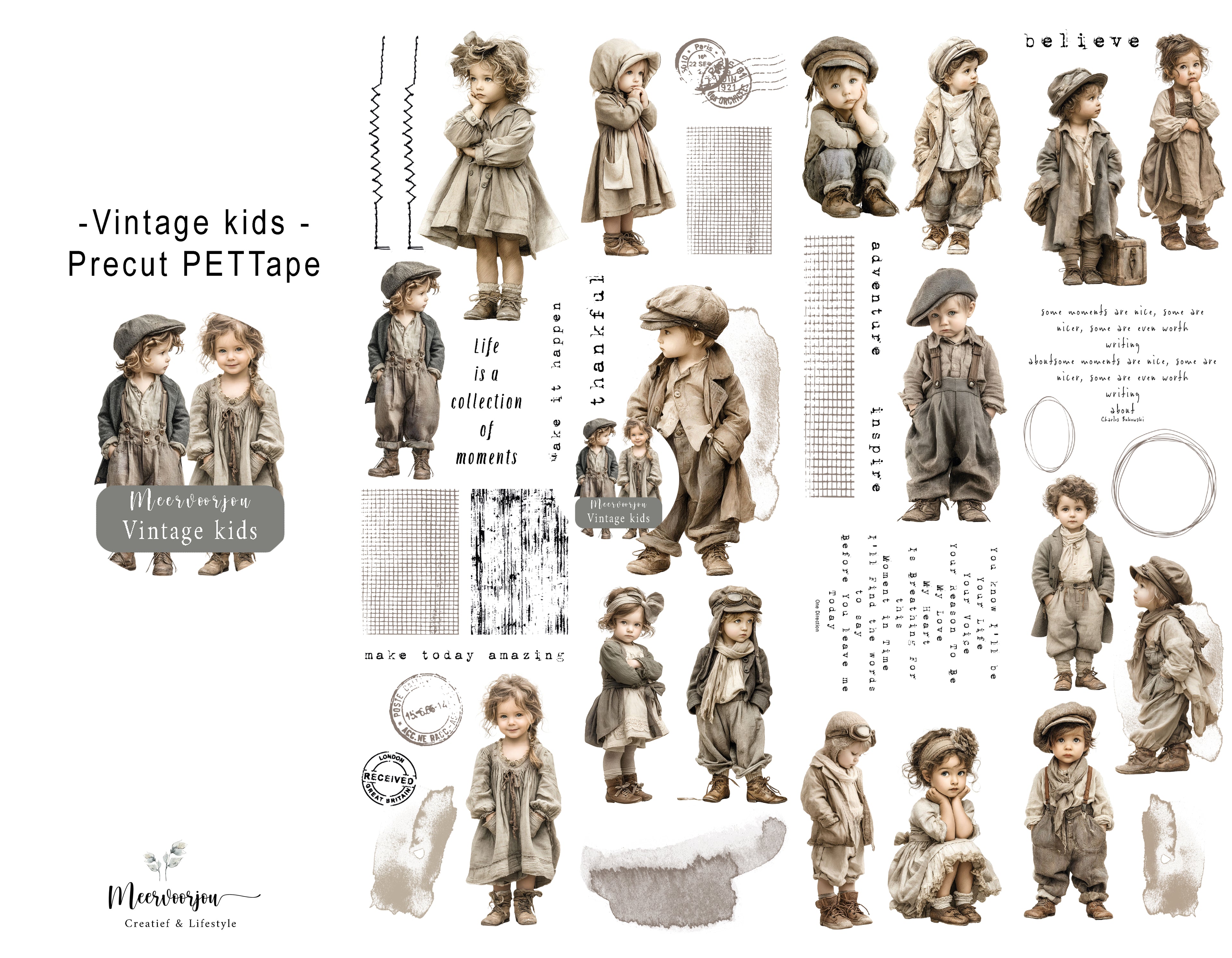 Pre-cut PETTape - Vintage kids