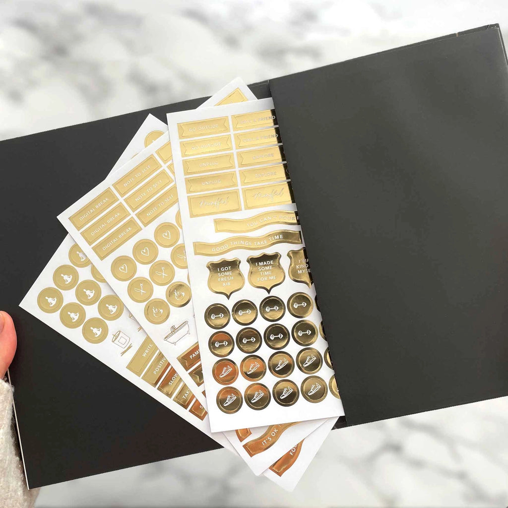 Daily Self-Care (Jupiter) Reflection and Gratitude Journal (Blush&Gold)