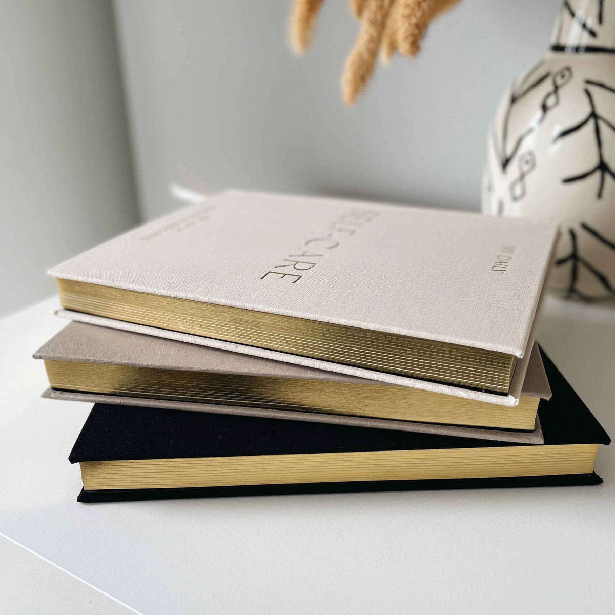 Daily Self-Care (Almond) Reflection and Gratitude Journal (Blush&Gold)