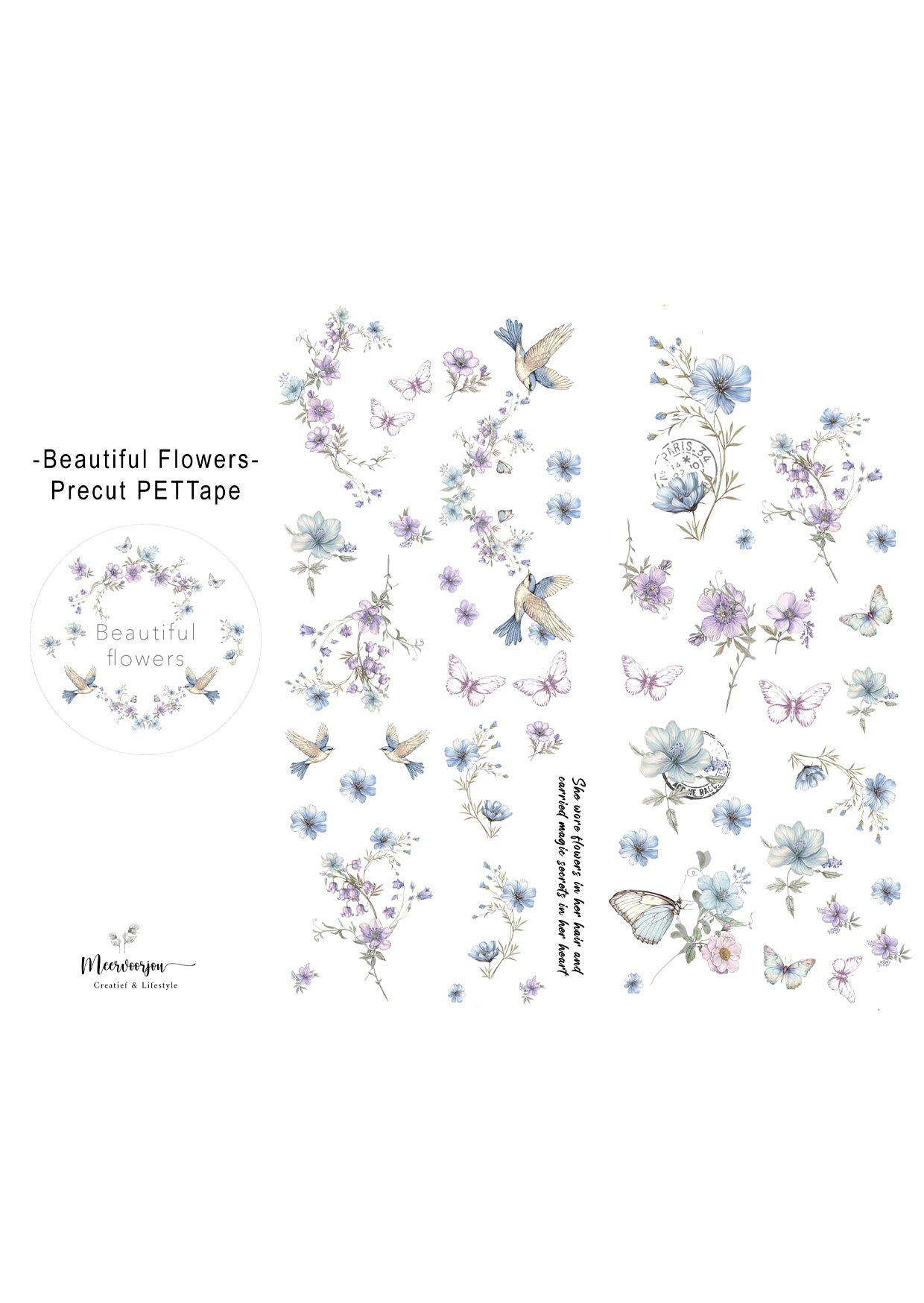 Pre-cut PETTape - Beautiful Flowers