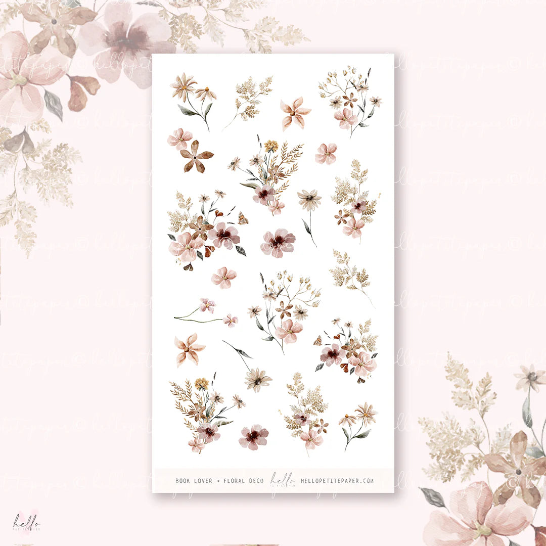 Journal sticker van het merk HelloPetitPaper - Book Lover - floral deco