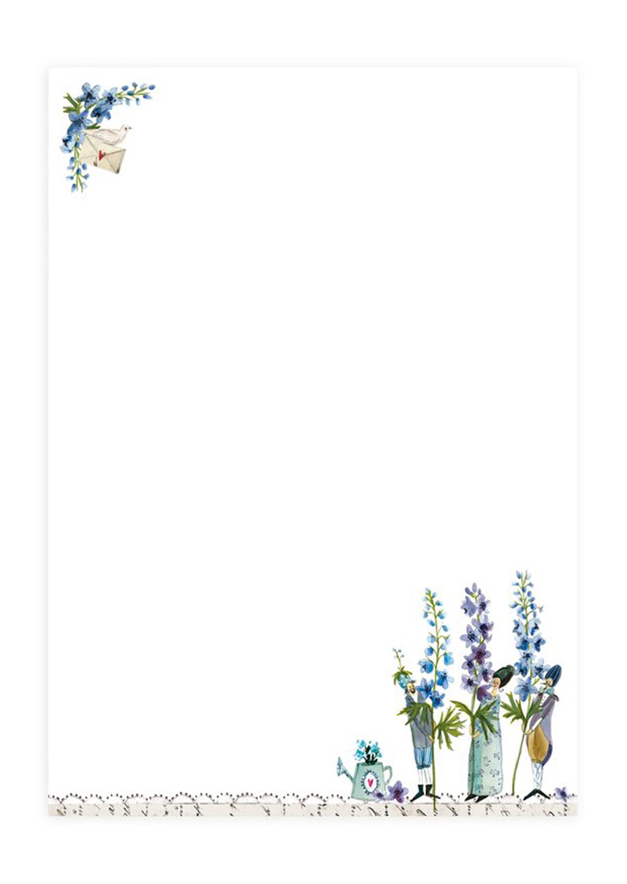 Silke Leffler briefpapier - delphinium