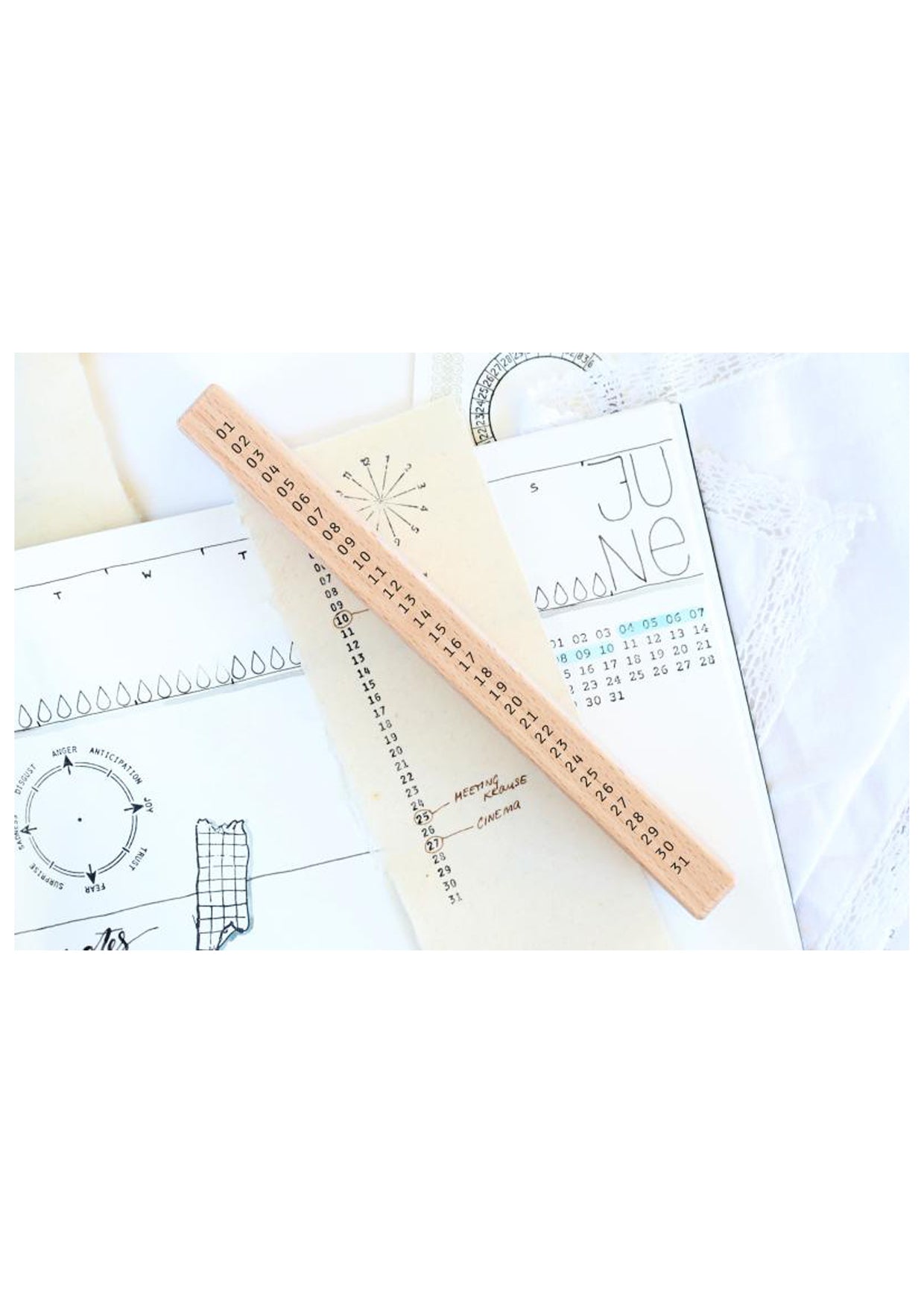 Houten stempel - Kalender verticaal