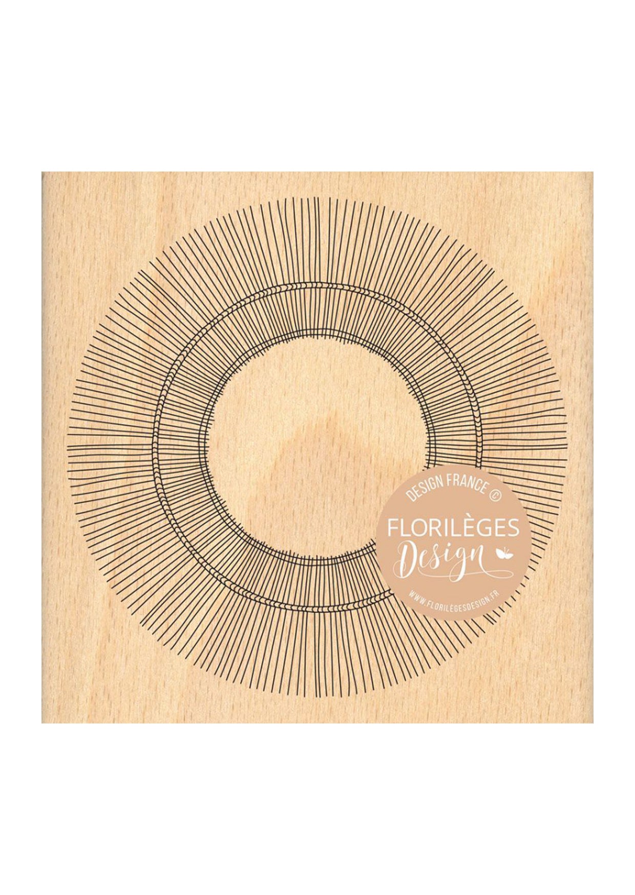 Houten stempel van het merk Florilége Design - strepen cirkel