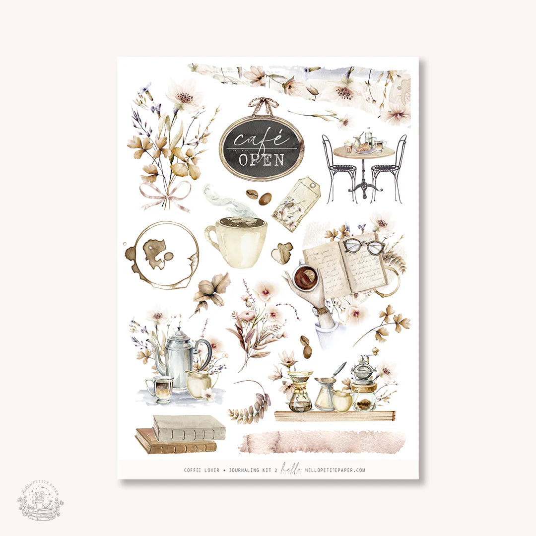 Journal sticker van het merk HelloPetitPaper  - Coffee Lover journaling sticker kit