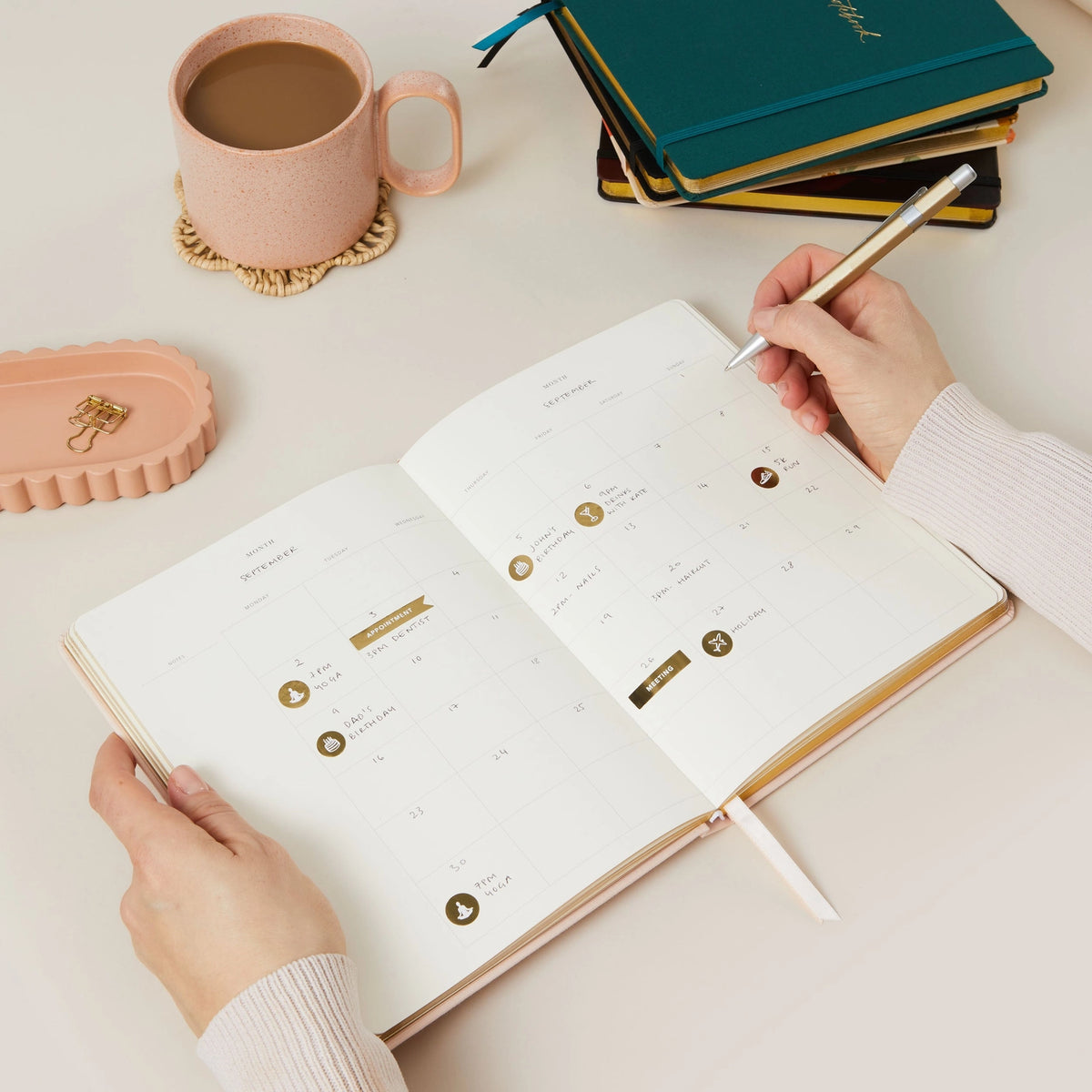 Undated Weekly Planner - Blush (Cloth) - Diary Gift For Her