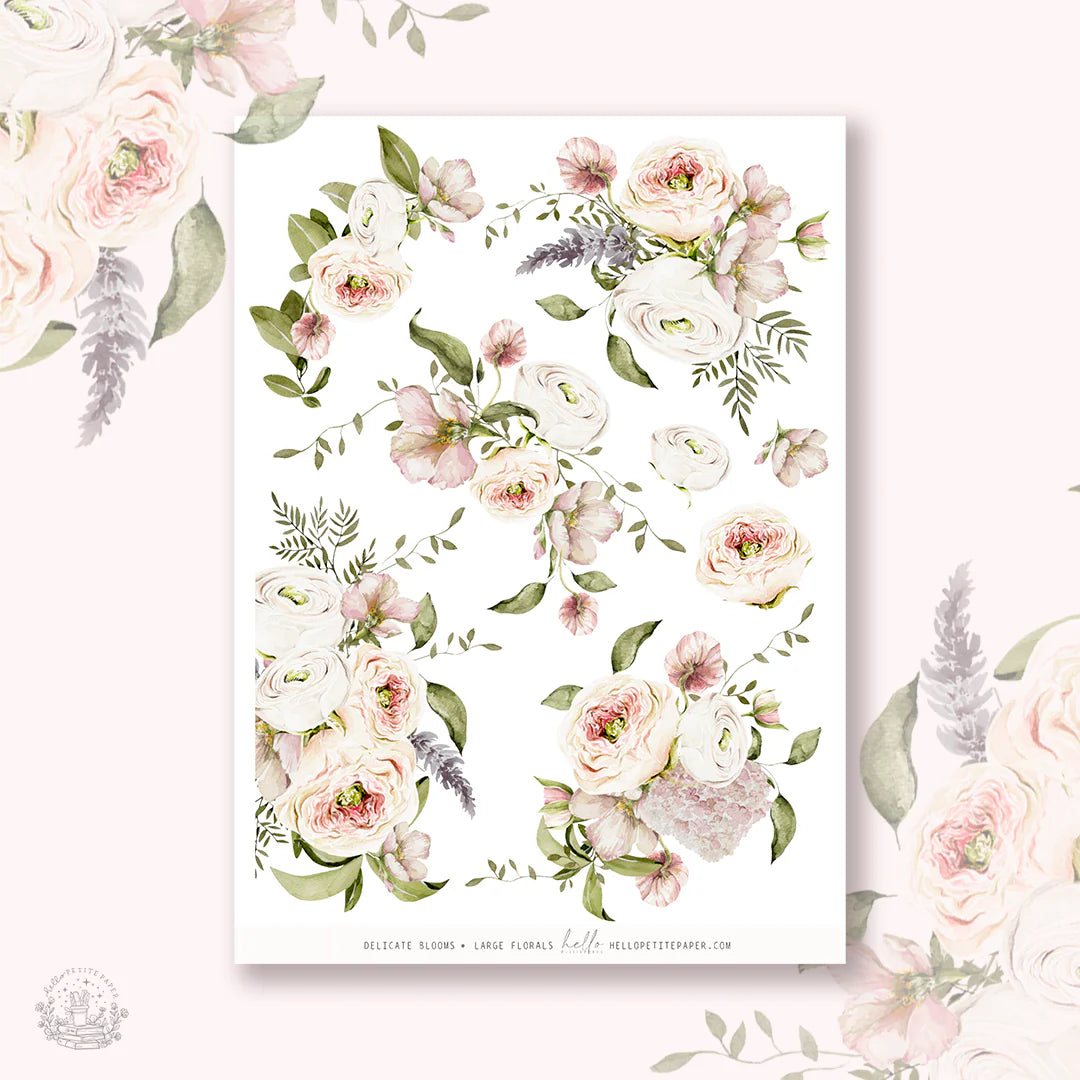 Journal sticker van het merk HelloPetitPaper - Delicate Blooms Large Floral Deco Sticker