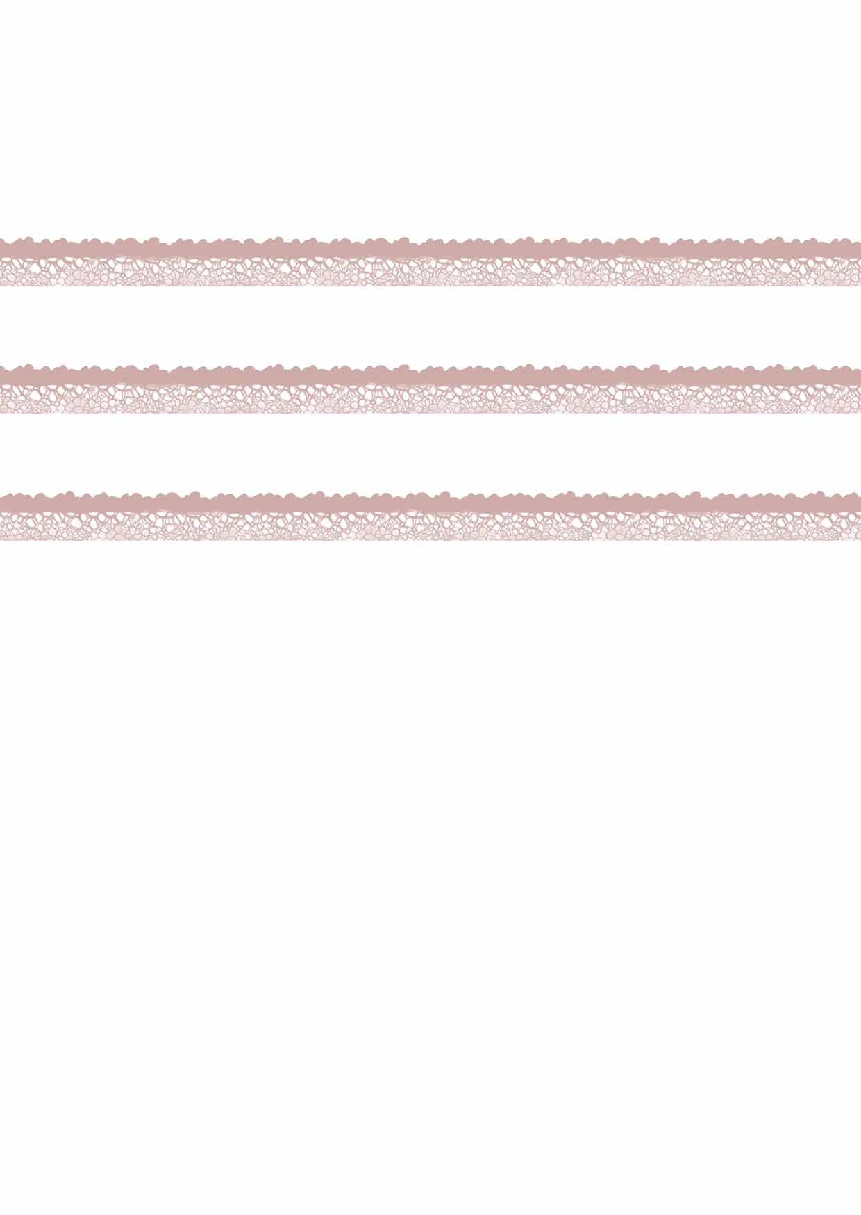 Washitape - Donker roze kant