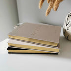 Daily Self-Care (Pebble) Reflection and Gratitude Journal (Blush&Gold)