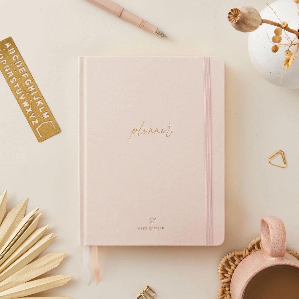 Undated Weekly Planner - Blush (Cloth) - Diary Gift For Her