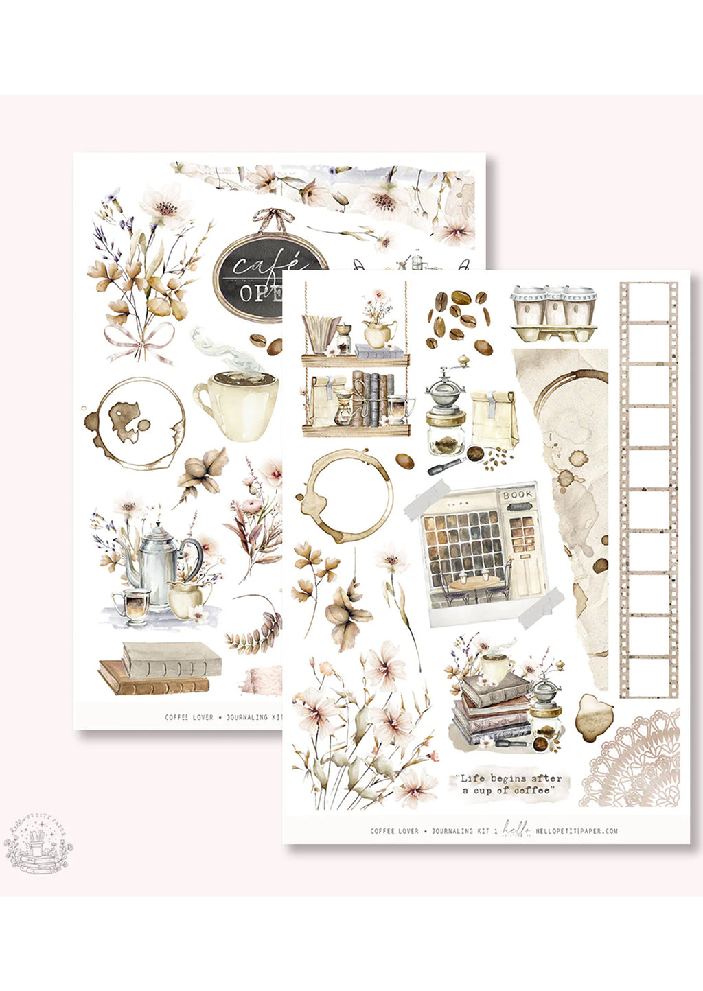 Journal sticker van het merk HelloPetitPaper  - Coffee Lover journaling sticker kit